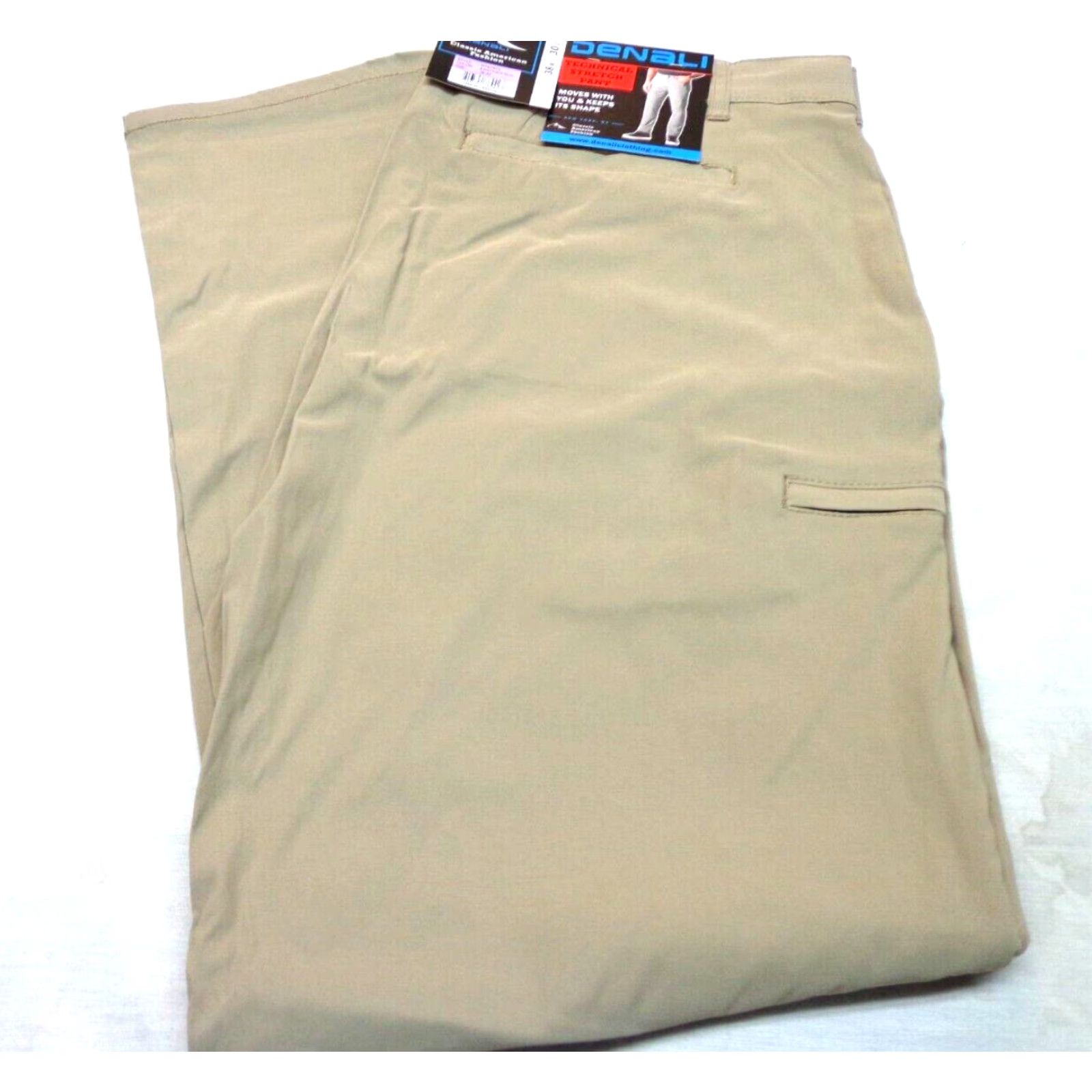 Vintage Denali Pants - Technical Stretch Side Zipper Media Pocket 38/30 Beige Men's Regular Straight NWT Denali 94% Nylon 6% Spandex Juniors? Size US 38 / EU 54 - 2 Thumbnail