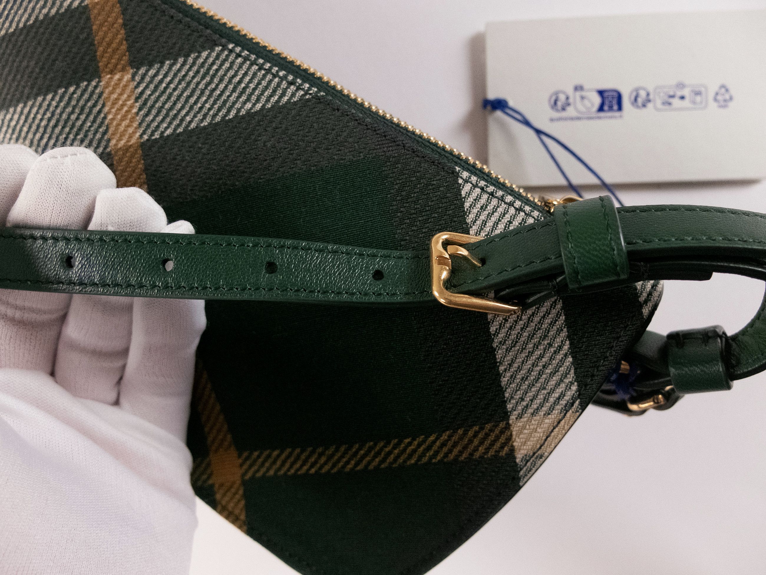 Burberry BURBERRY Shield green check canvas leather shoulder bag Size ONE SIZE - 7 Thumbnail
