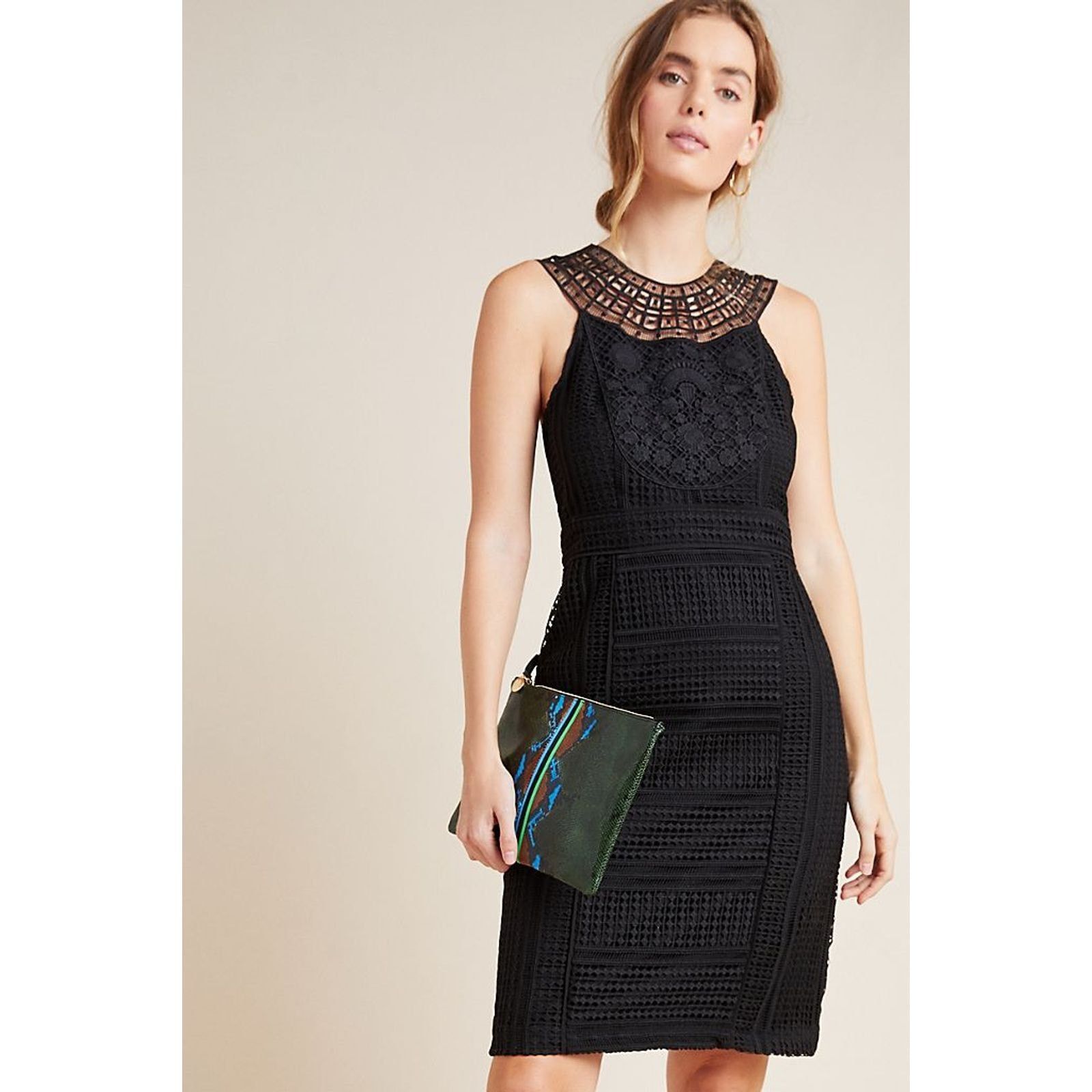 New Anthropologie Dylan Embroidered Lace Mini Dress $220 LBD