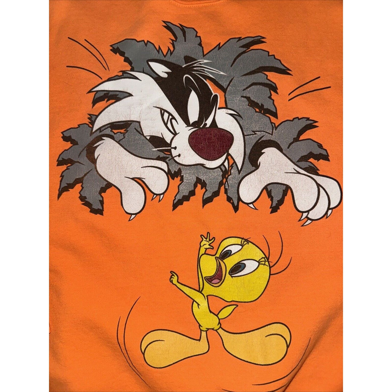 Vintage Looney Tunes Sylvester Twitty Bird Orange Sweater L 23x27 Size US L / EU 52-54 / 3 - 2 Thumbnail