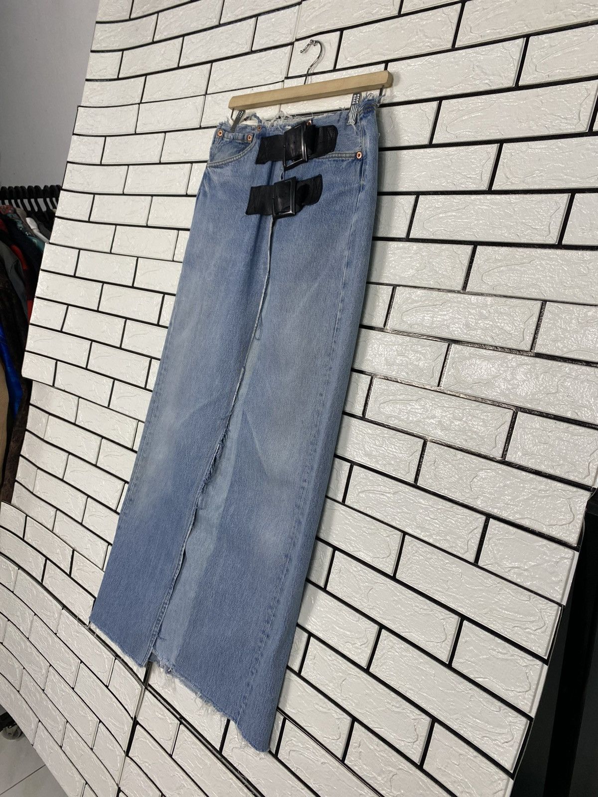 Needles 🔥DISTRESSED DESIGN DENIM LONG SKIRT REBUILD BY NEEDLES Size 28" / US 6 / IT 42 - 14 Thumbnail