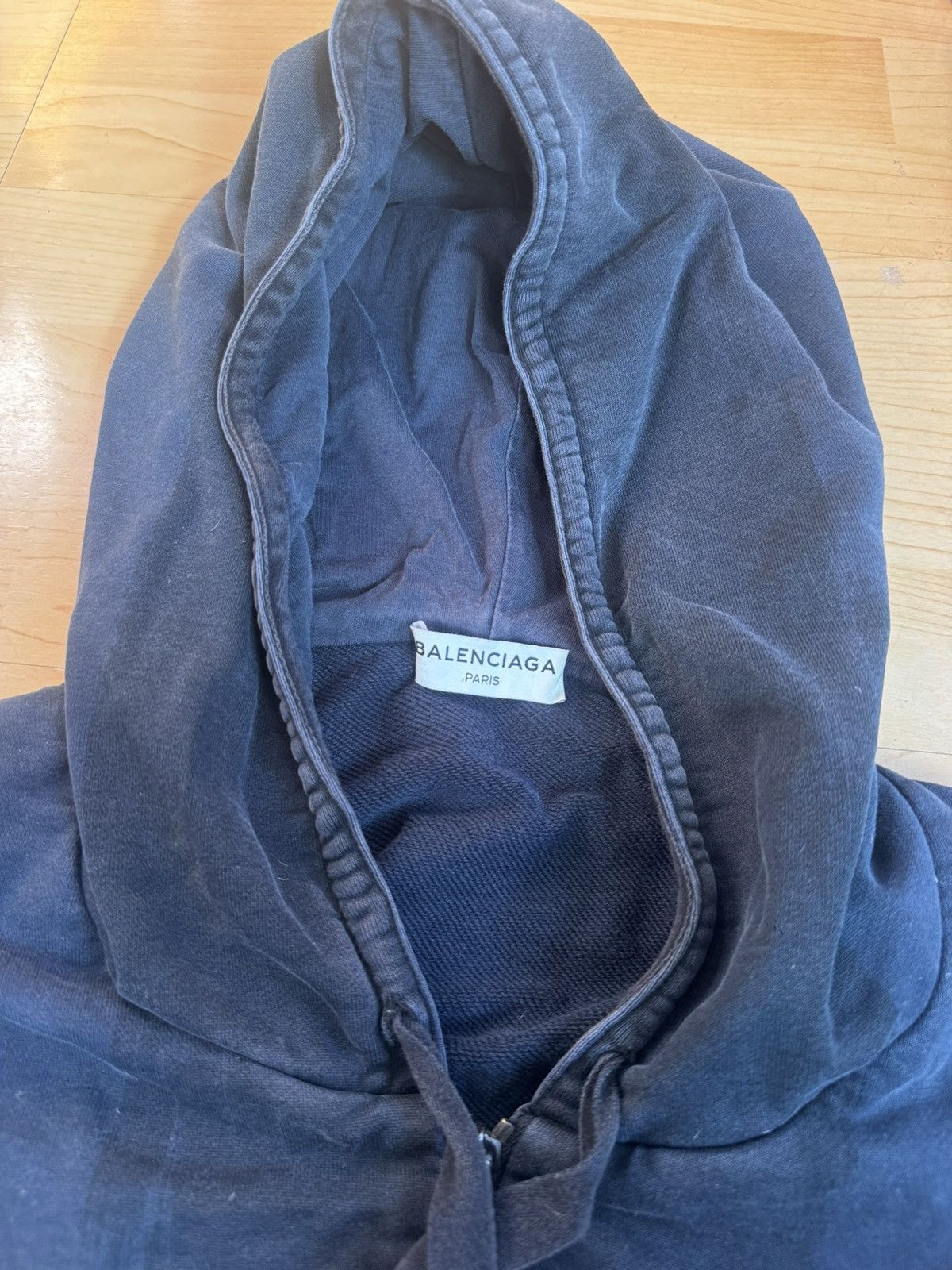 Balenciaga Balenciaga Charcoal Black Zip Up Hoodie Size US XXL / EU 58 / 5 - 2 Thumbnail