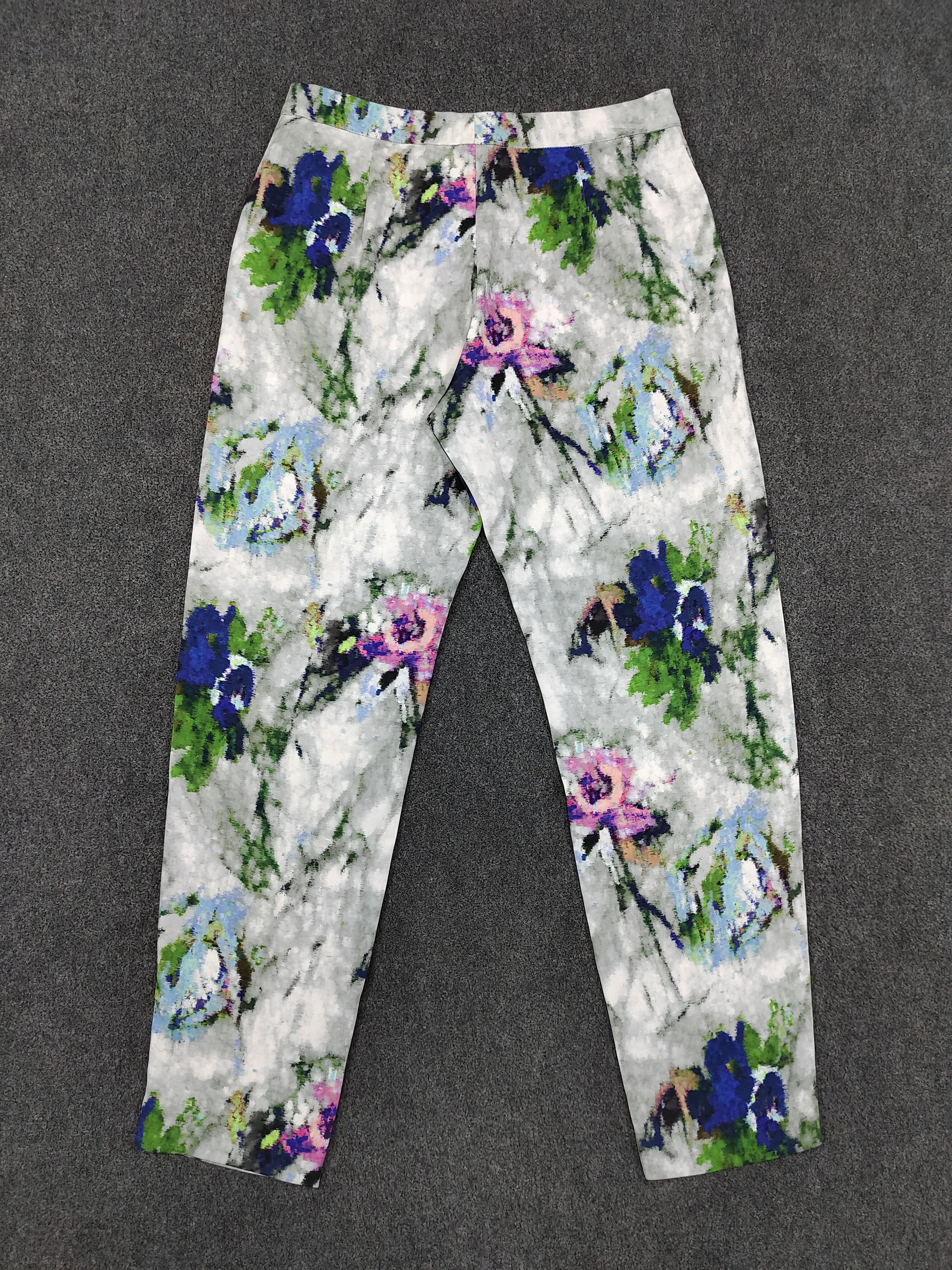 MSGM MSGM 🇮🇹 Flowers Art Viscose Cropped Trousers Size 28" / US 6 / IT 42 - 3 Thumbnail