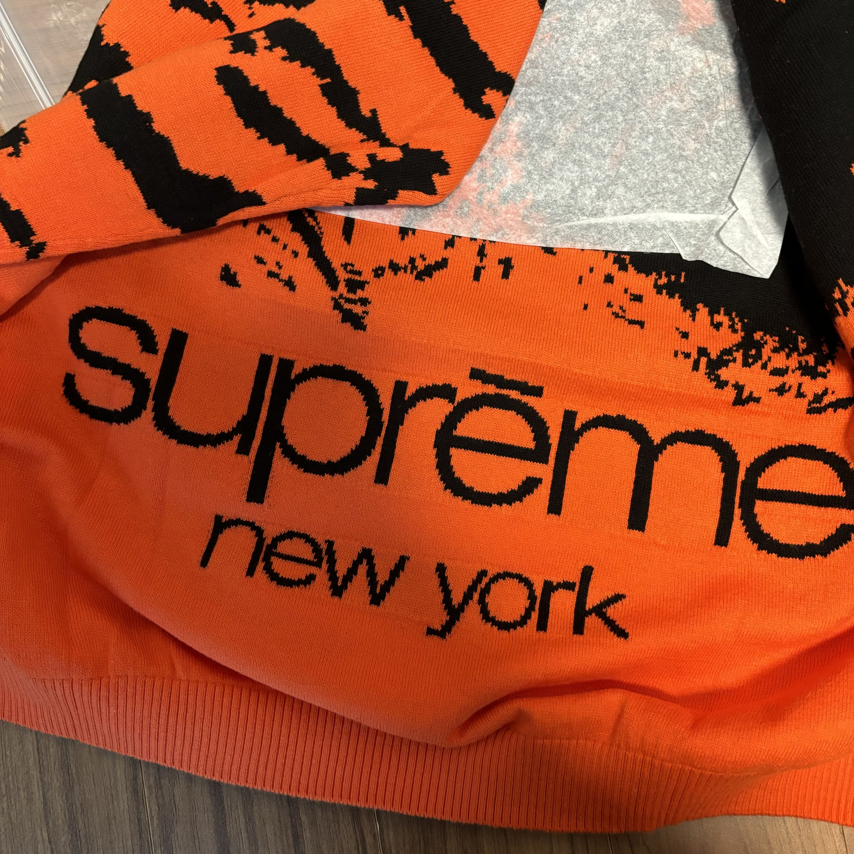 Supreme Big Cats Jacquard L/S Top Orange - 23SS