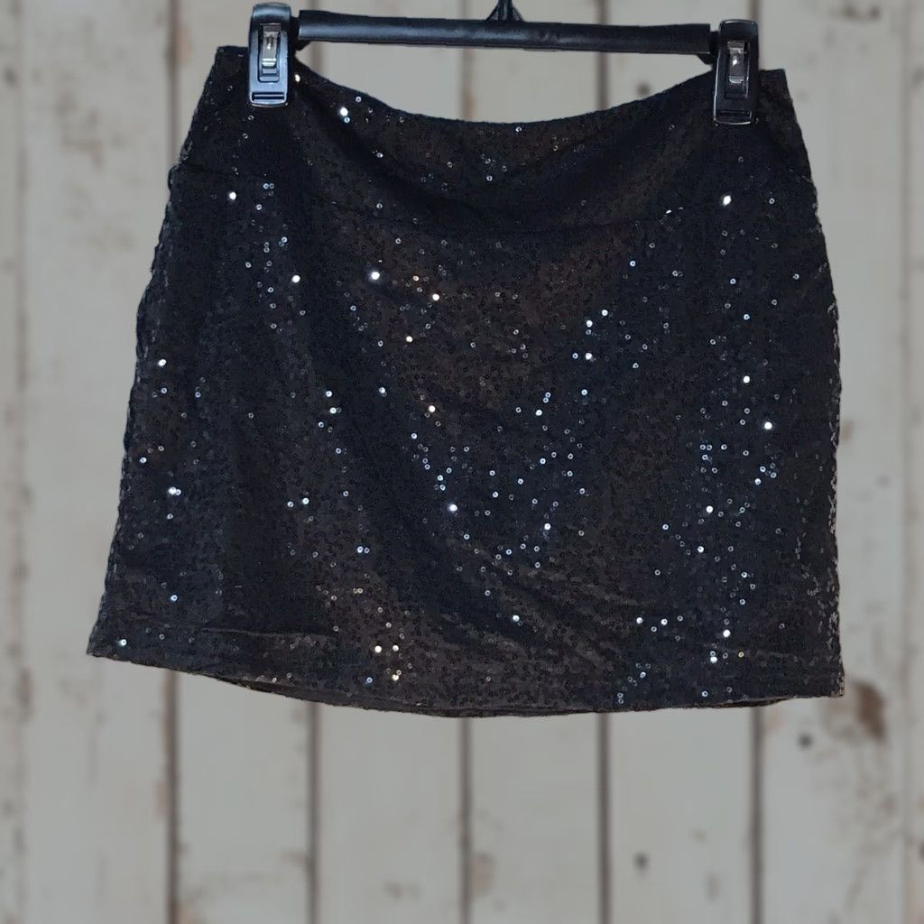 Vintage Kensie Girl Black Sequin Mini Skirt Juniors Size M Party/Cocktail Club Size 32" / US 10 / IT 46 - 1 Thumbnail