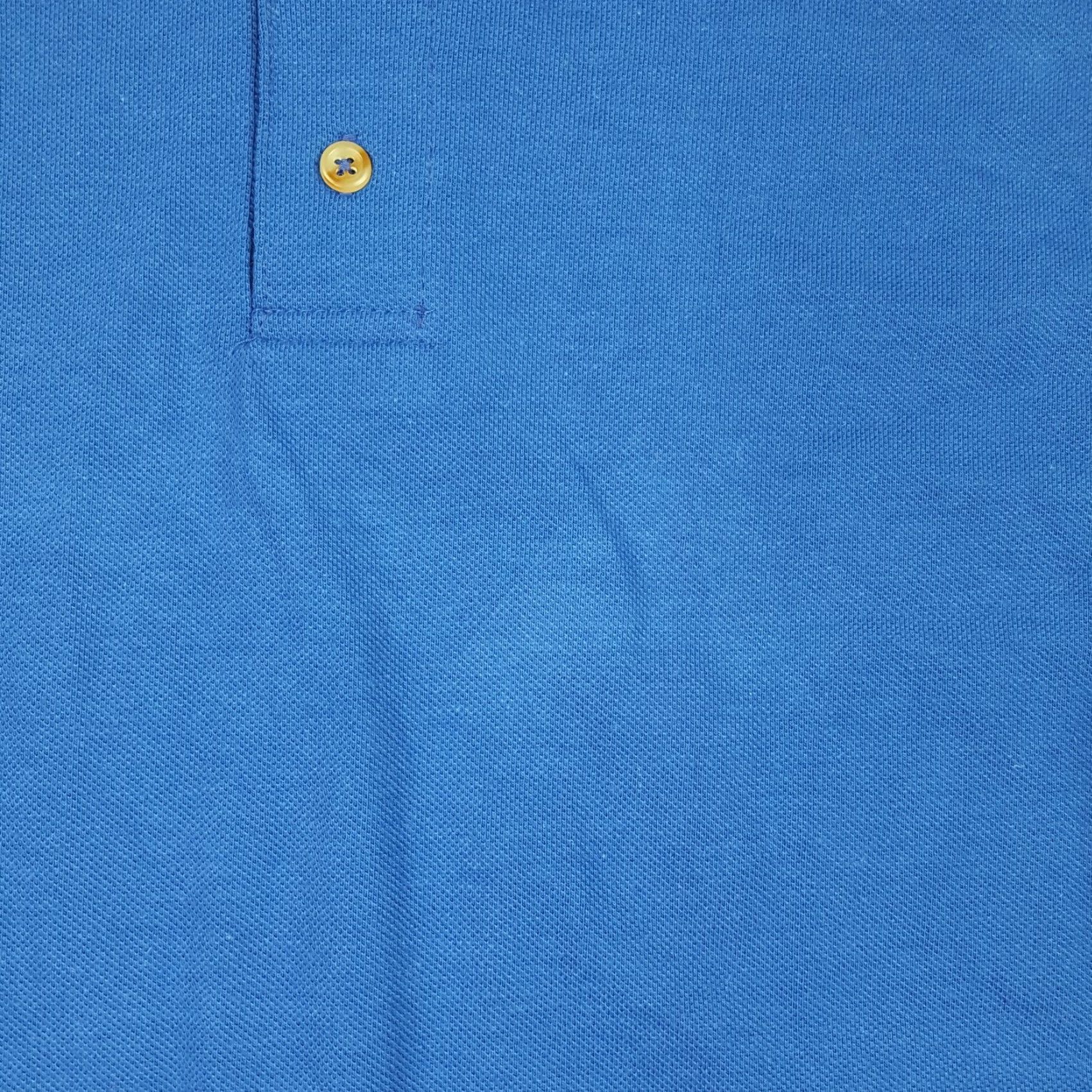 Hanes VINTAGE Hanes Blank Blue Men's Size Small Short Sleeve Polo Shirt Dress Work 90s Retro Preppy Shirt Size 36R - 3 Thumbnail
