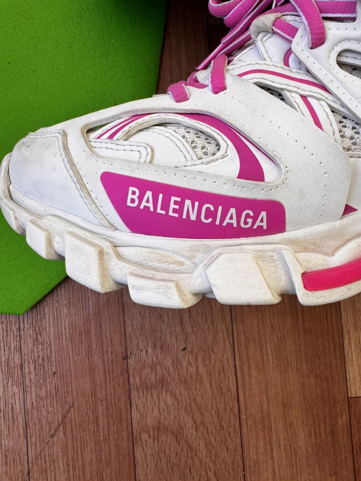 Balenciaga 💕🔥BALENCIAGA PINK / WHITE TRACK SNEAKERS Size US 8 / IT 38 - 15 Thumbnail