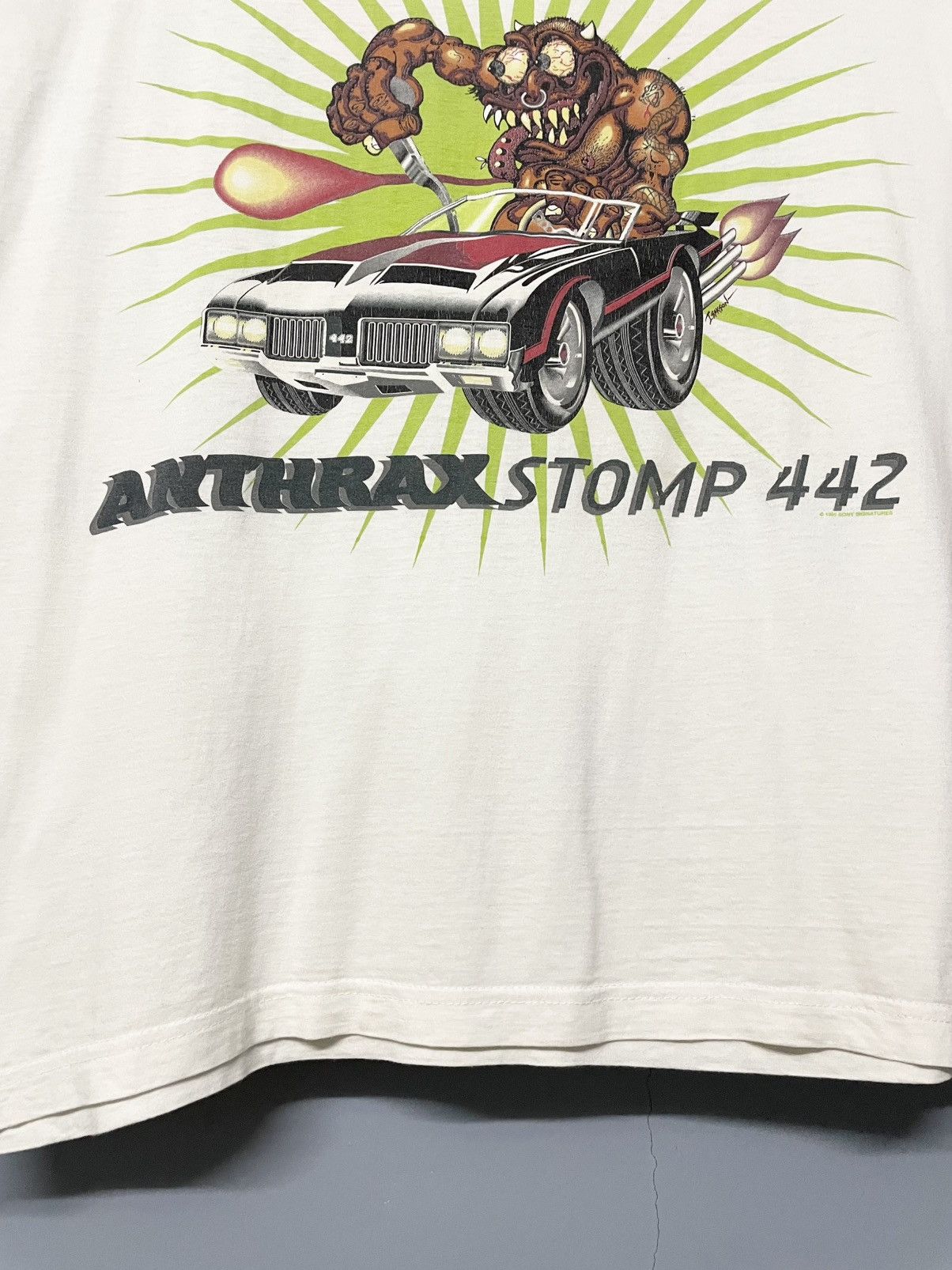 Band Tees Vintage Og 1995 Anthrax Storm 442 Sony Signature Graphic Tee Size US XL / EU 56 / 4 - 7 Thumbnail