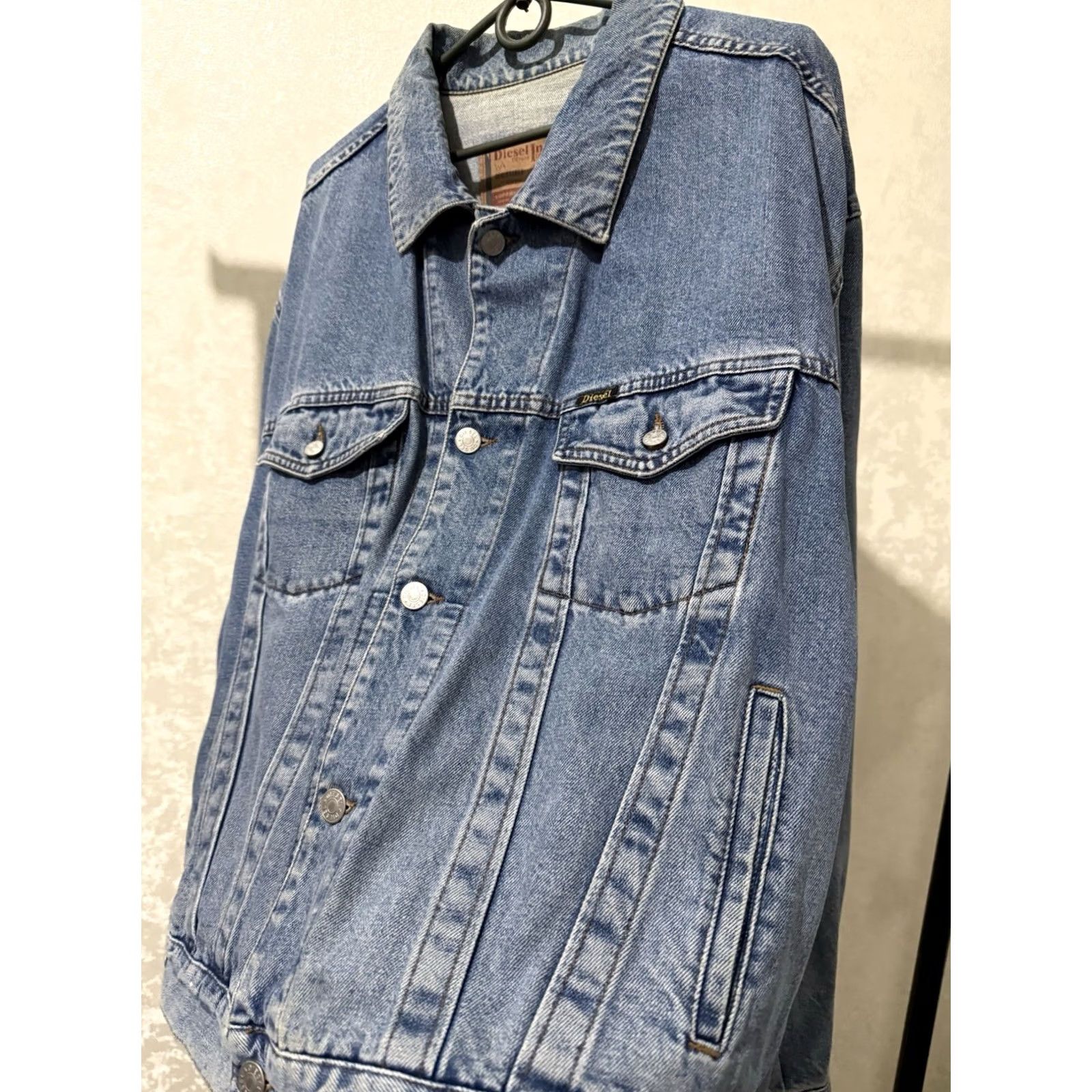 Diesel VINTAGE Diesel Denim Jacket Trucker Blue Oversized 90s Mens XL Denim Jacket City Motorcycle USA Easy Rider Size US 36 / EU 52 - 7 Thumbnail