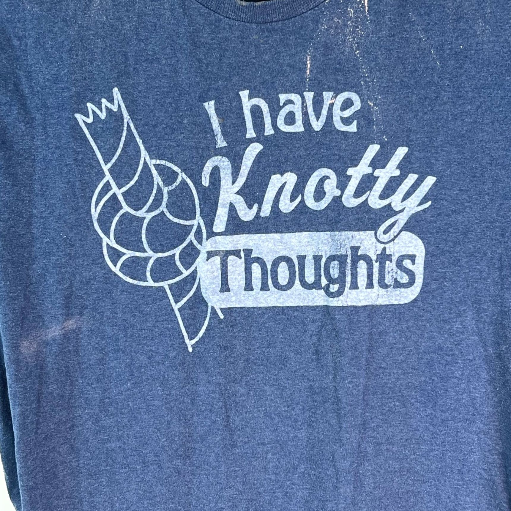 Vintage I Have Knotty Thoughts No Boundary Graphic Print Blue T-Shirt Mens M Size Blue Size US M / EU 48-50 / 2 - 3 Thumbnail