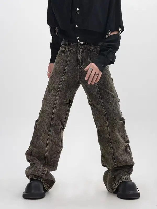 VIBE Vintage washed distressed micro-flared high-waisted jeans Size US 34 / EU 50 - 2 Thumbnail