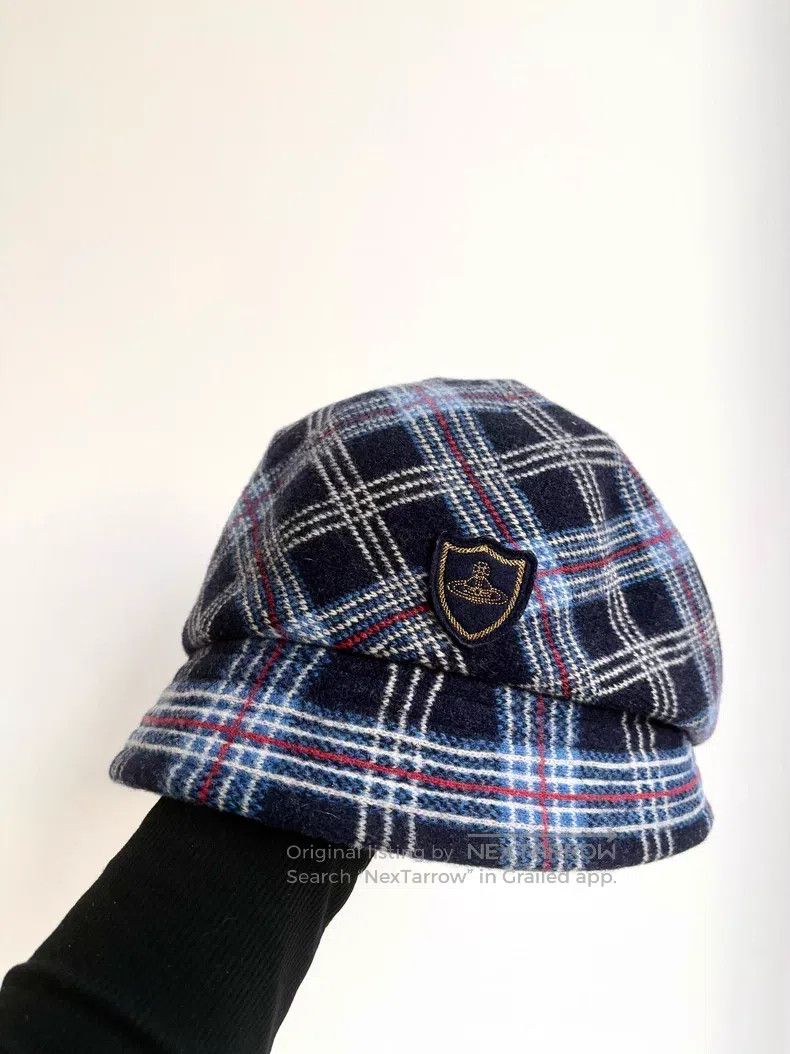 Vivienne Westwood Vivienne Westwood Blue Plaid Saturn Newsboy Hat Size ONE SIZE - 1 Thumbnail