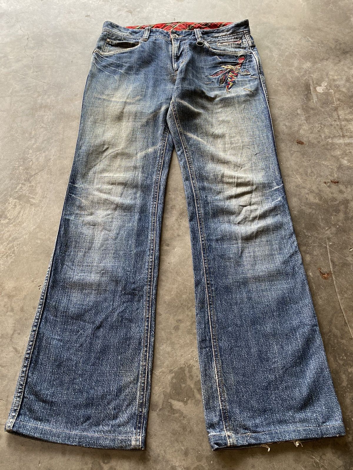 Hysteric Glamour × Nicole Club × Tornado Mart Japanese Nicole Club For Men Embroidery Distressed Denim Size US 33 - 2 Thumbnail