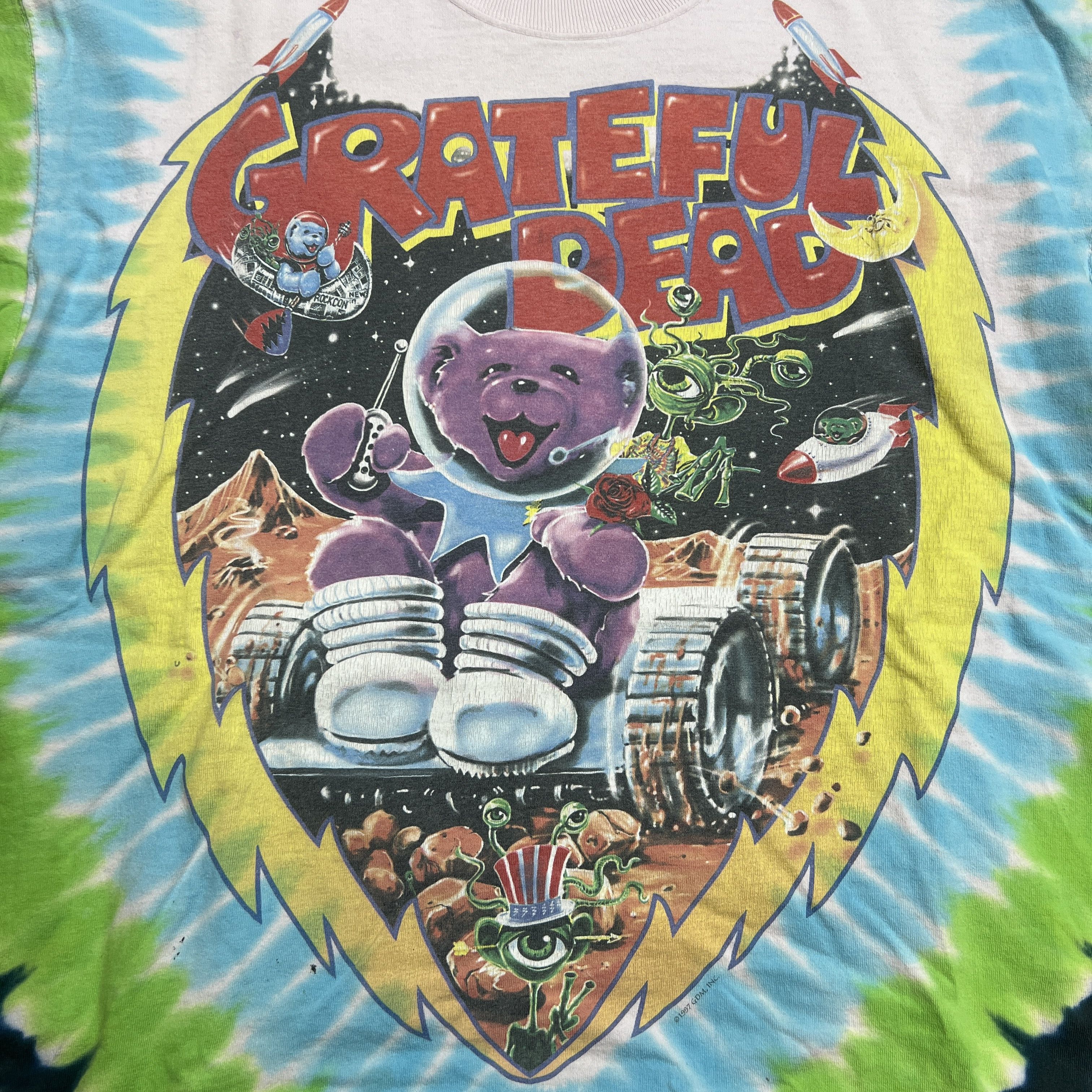Grateful Dead × Vintage 1997 Grateful Dead Mars Rover Band Promo Tie Dye Tee Size US XL / EU 56 / 4 - 4 Thumbnail