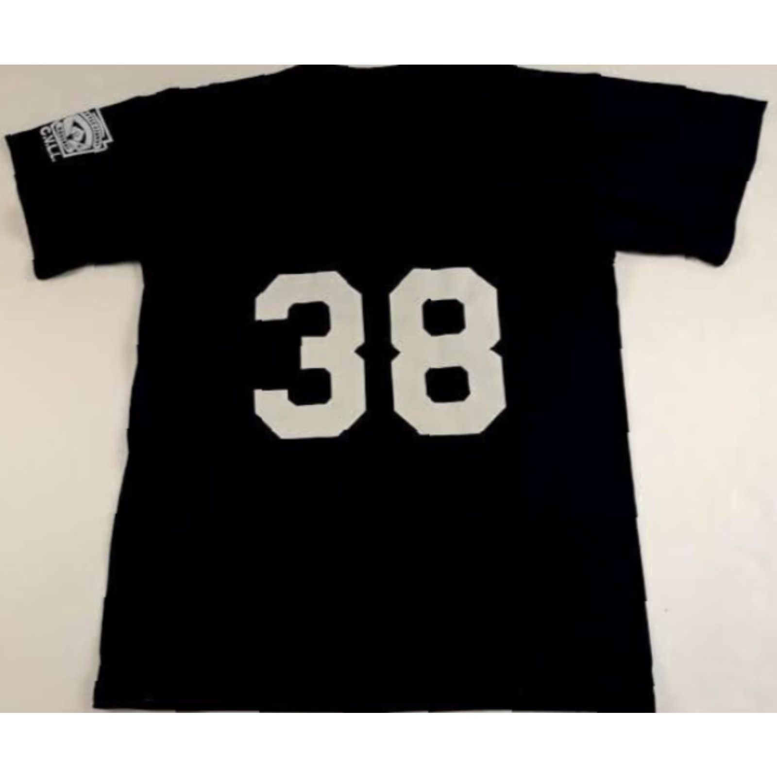 Vintage Majestic T-Shirt Detroit Tigers Little League C.V.L.L. 1/4 Button Jersey #38 LG Blue Jersey 29in lg 23in pit to pit Boys? No, Men L Size US L / EU 52-54 / 3 - 5 Thumbnail