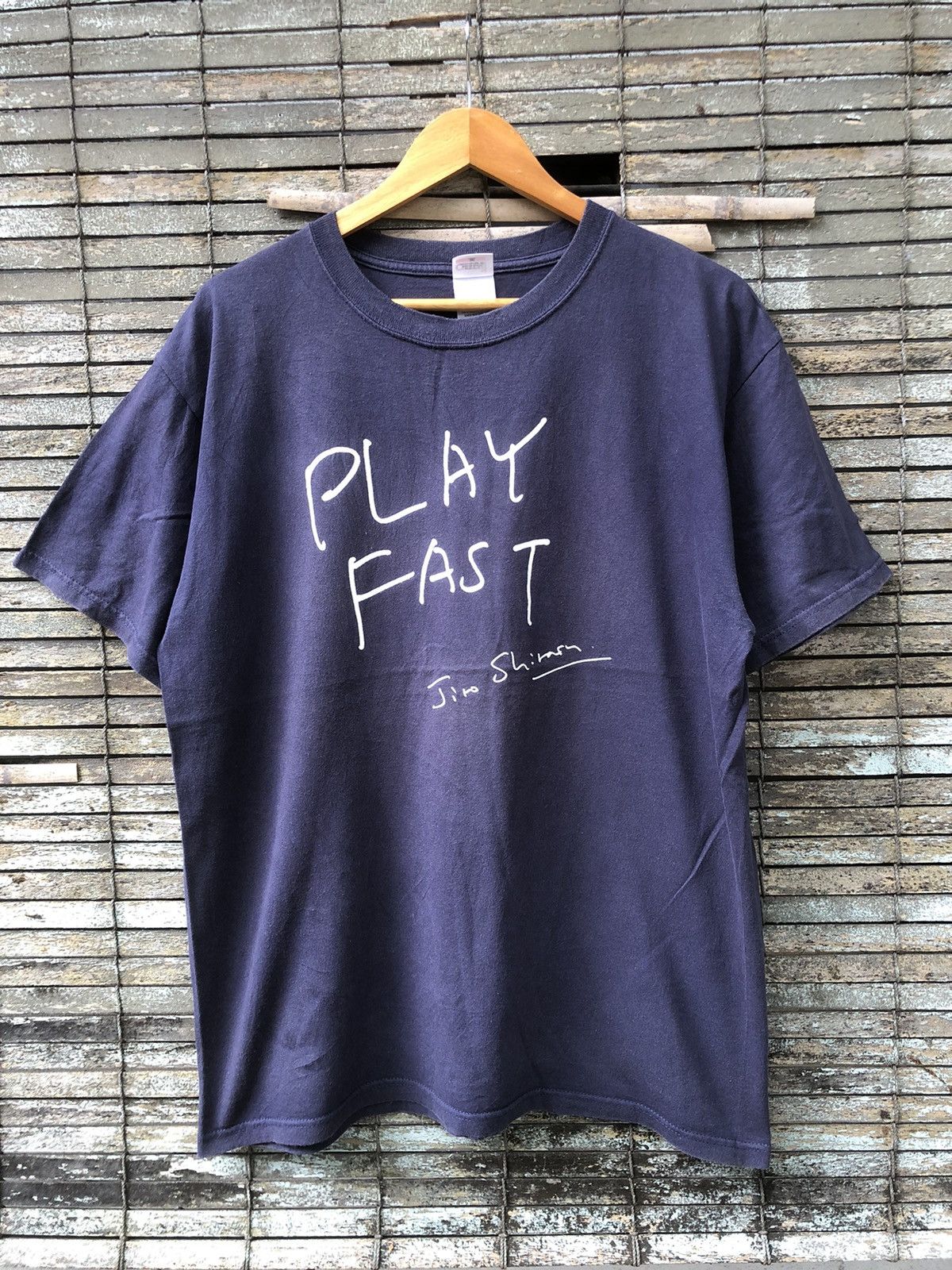 Designer × Japanese Brand × Vintage Vintage Sunfaded Play Fast Jiro Shirasu Tshirt Size US L / EU 52-54 / 3 - 1 Thumbnail