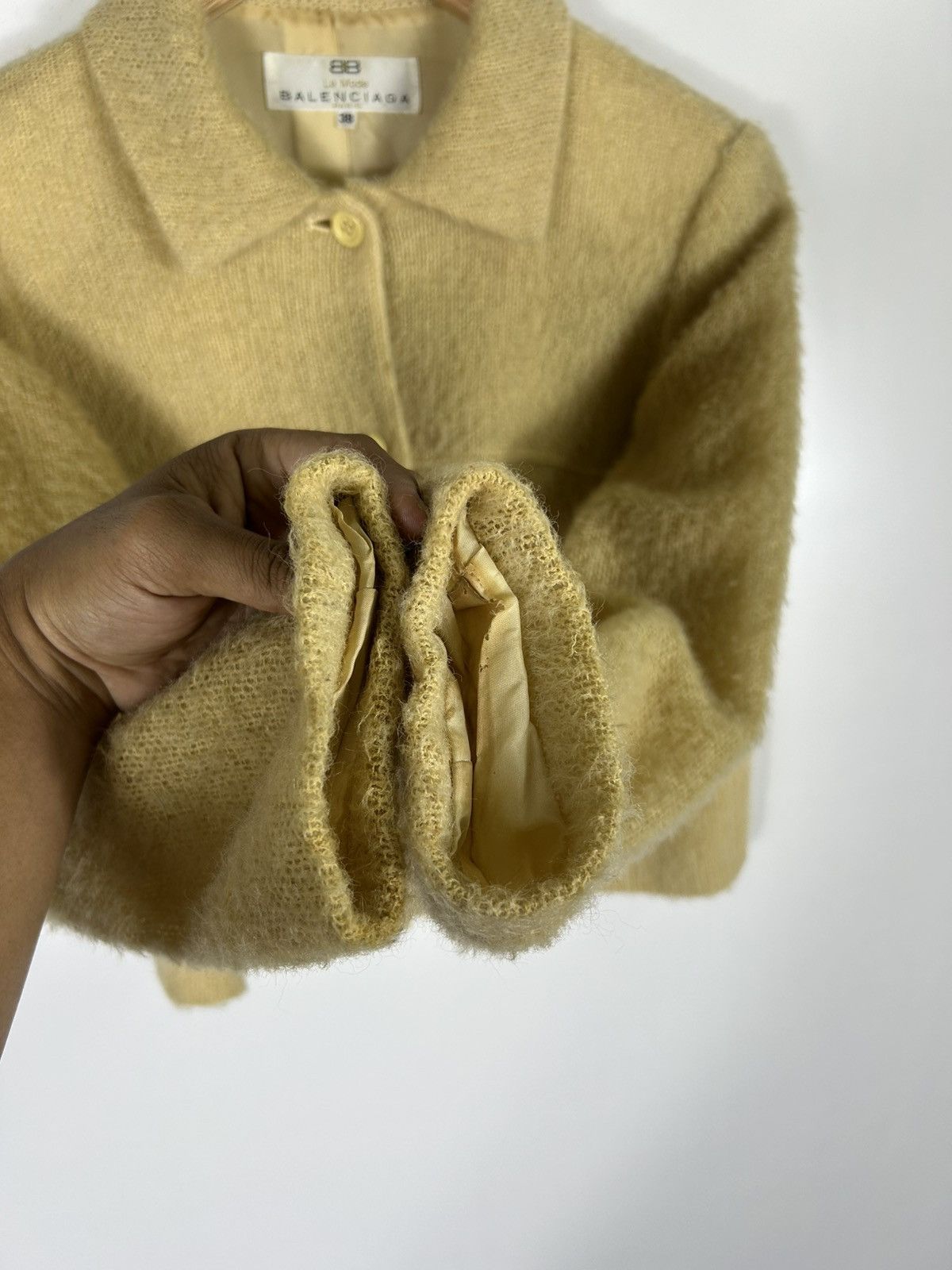 Balenciaga 🔥Vintage Luxury Balenciaga Mohair Button Cropped Jacket Size XS / US 0-2 / IT 36-38 - 6 Thumbnail