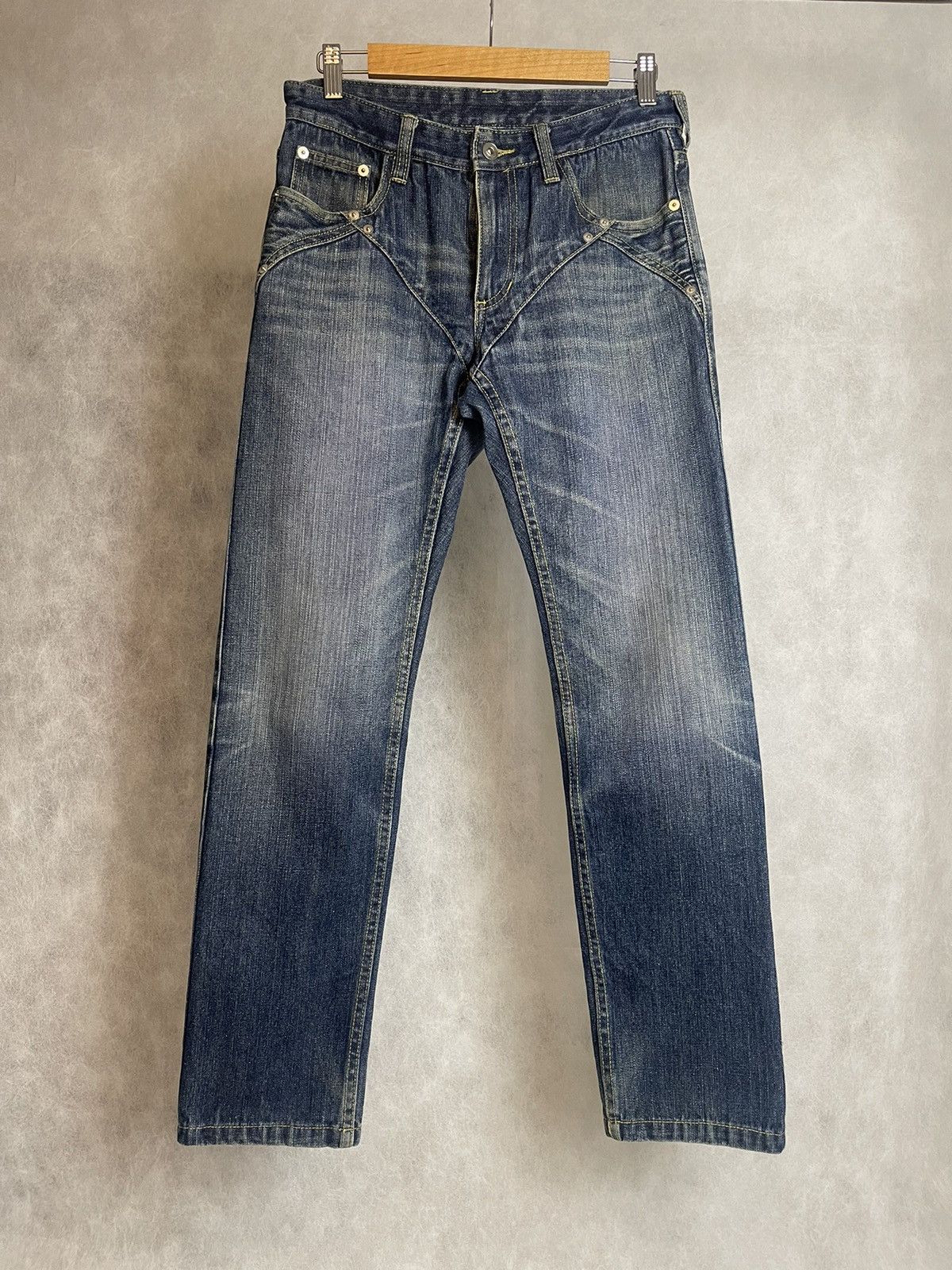 Image of Archival Clothing x Issey Miyake Aw 2006 Issey Miyake Jockey Denim Pants, Men's (Size 30)