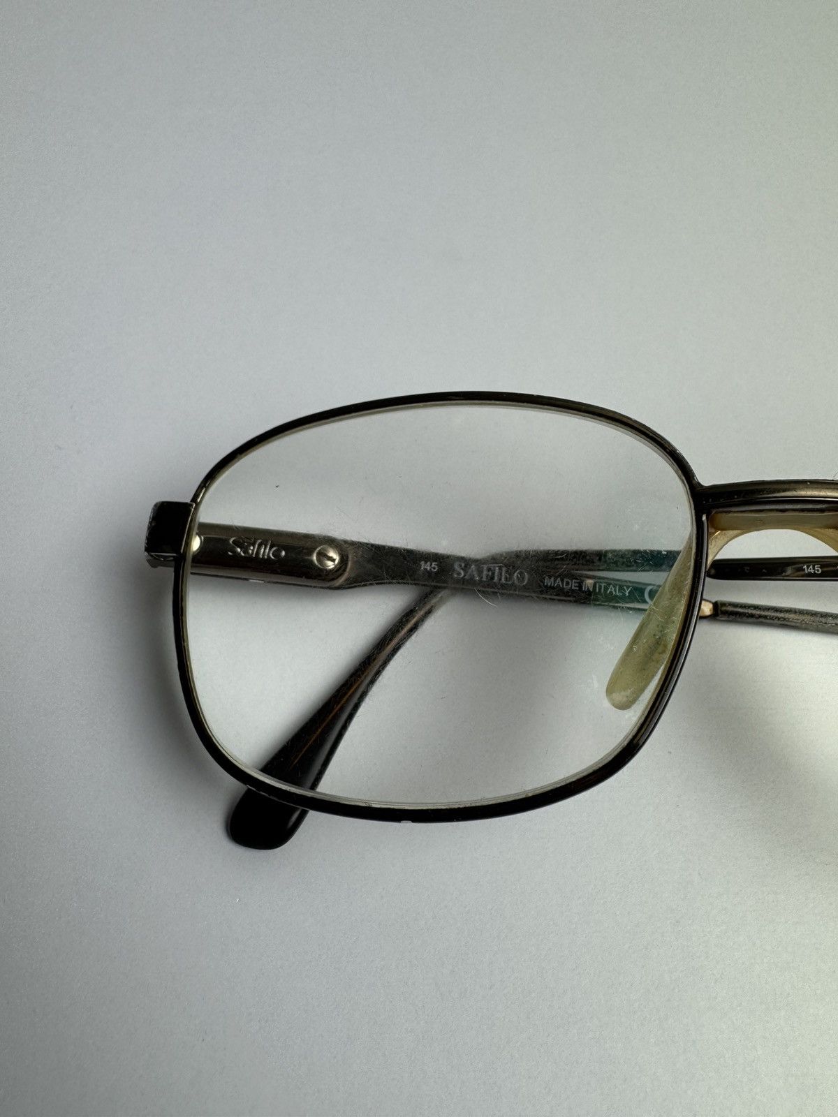 Safilo Safilo Vintage Metal Eyeglasses Frame Rectangular Size ONE SIZE - 9 Thumbnail