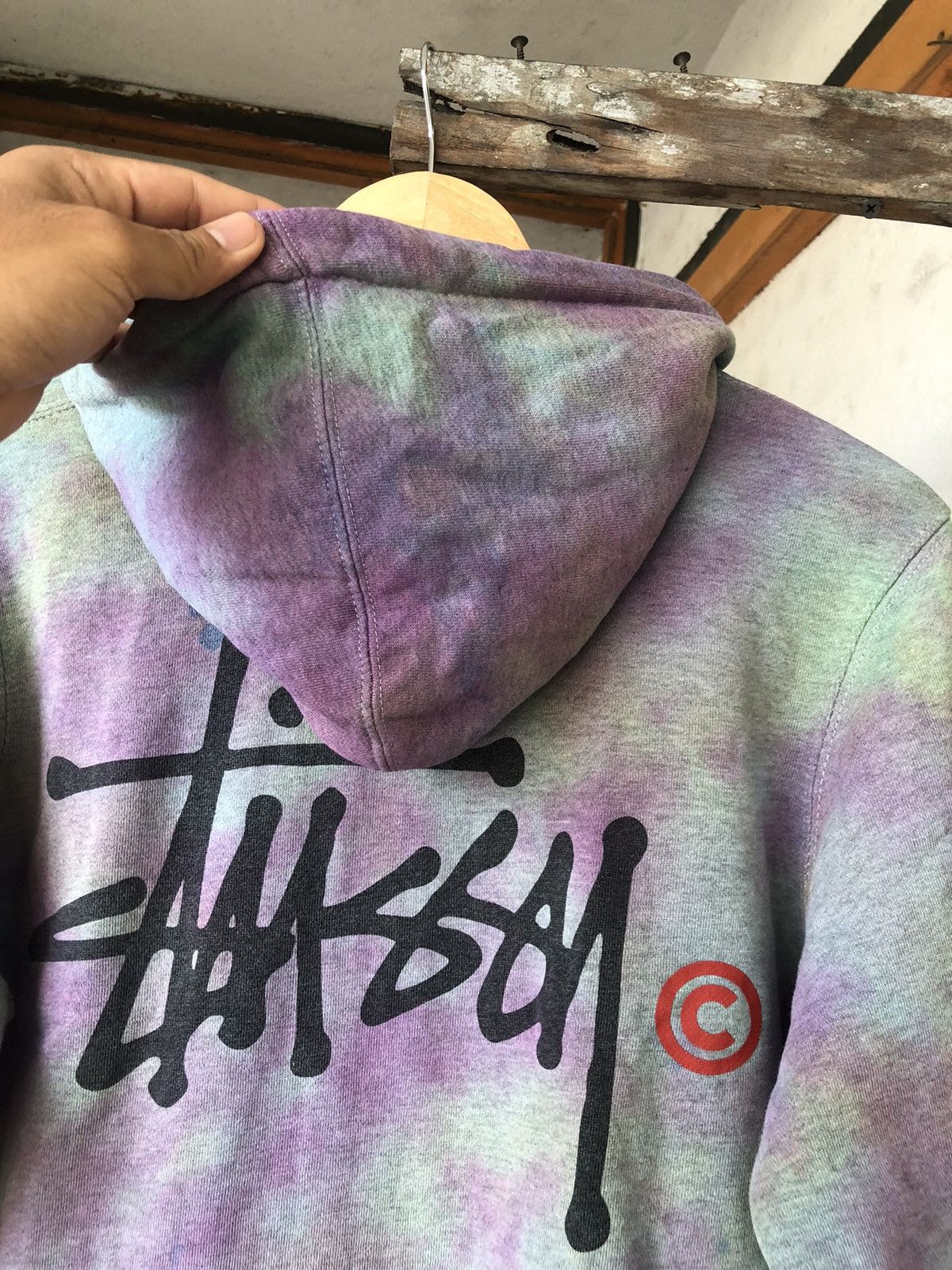 Stussy Rare❗️Stussy Tie Dye Big Logo Sweater Hoodie y2k Size US S / EU 44-46 / 1 - 18 Thumbnail