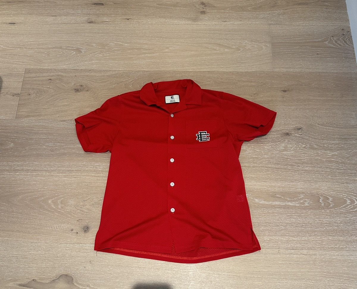 Eric Emanuel mesh Button Up shirt medium