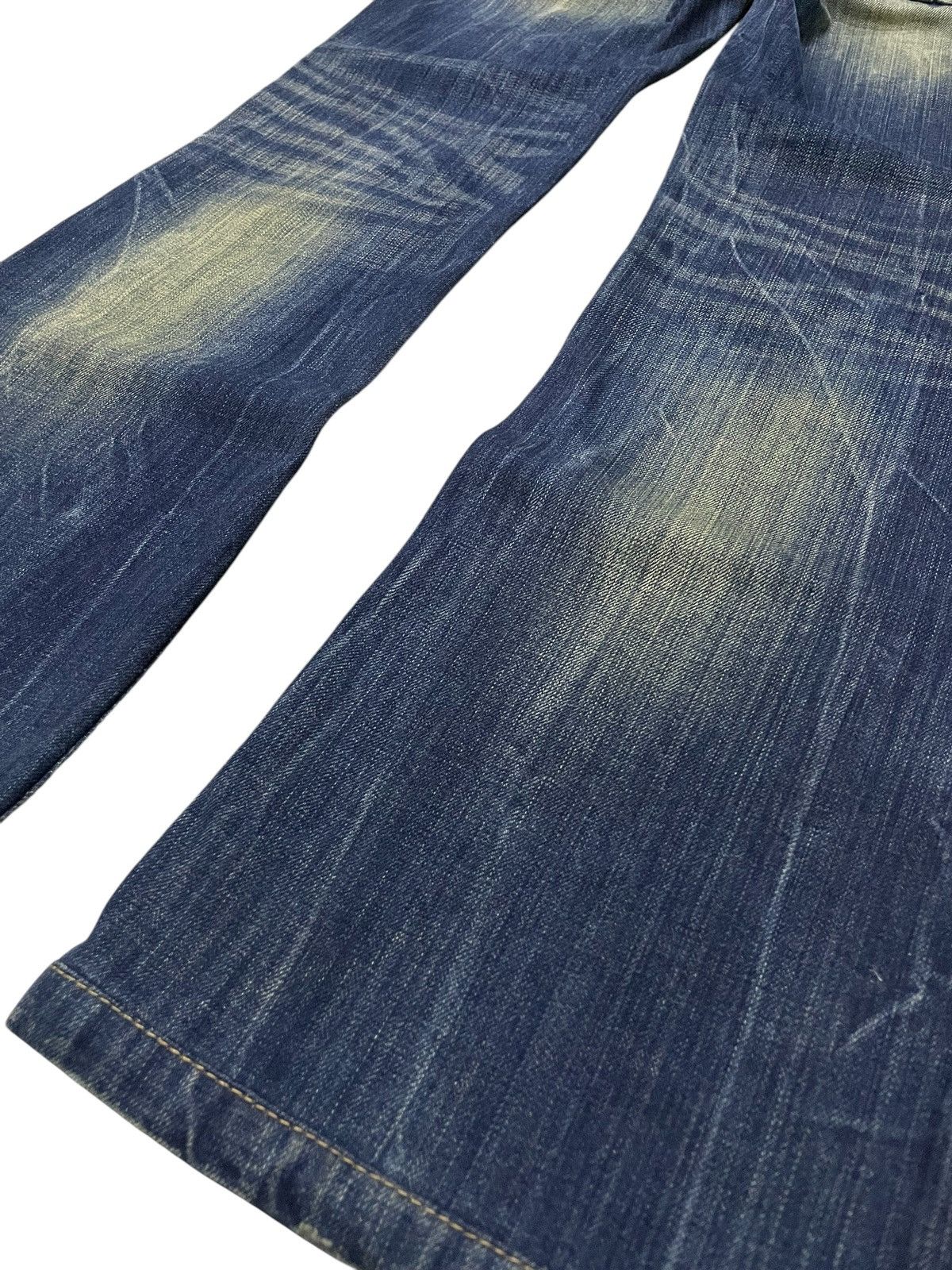 Japanese Brand × LOWBOX × semanticdesign Red Pepper Japan Leather Feather Wings Mud Wash Flare Jeans Size US 30 / EU 46 - 20 Thumbnail