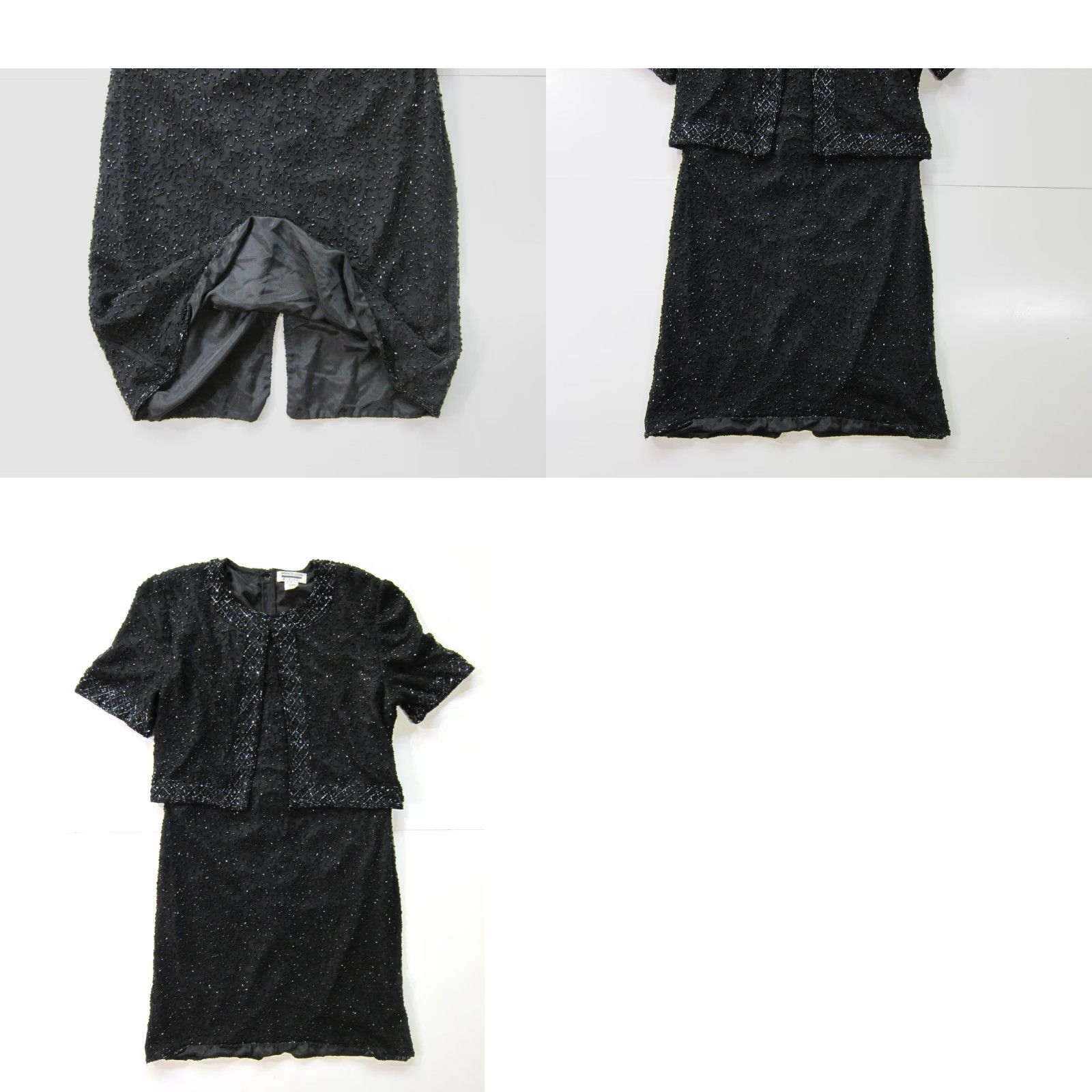 Vintage Vintage Mark & John Gopal 100% Silk Black Beaded Jacket Dress Small Jacket Dress Black Silk Beaded Vintage Women S Small Vintage Size S / US 4 / IT 40 - 8 Thumbnail