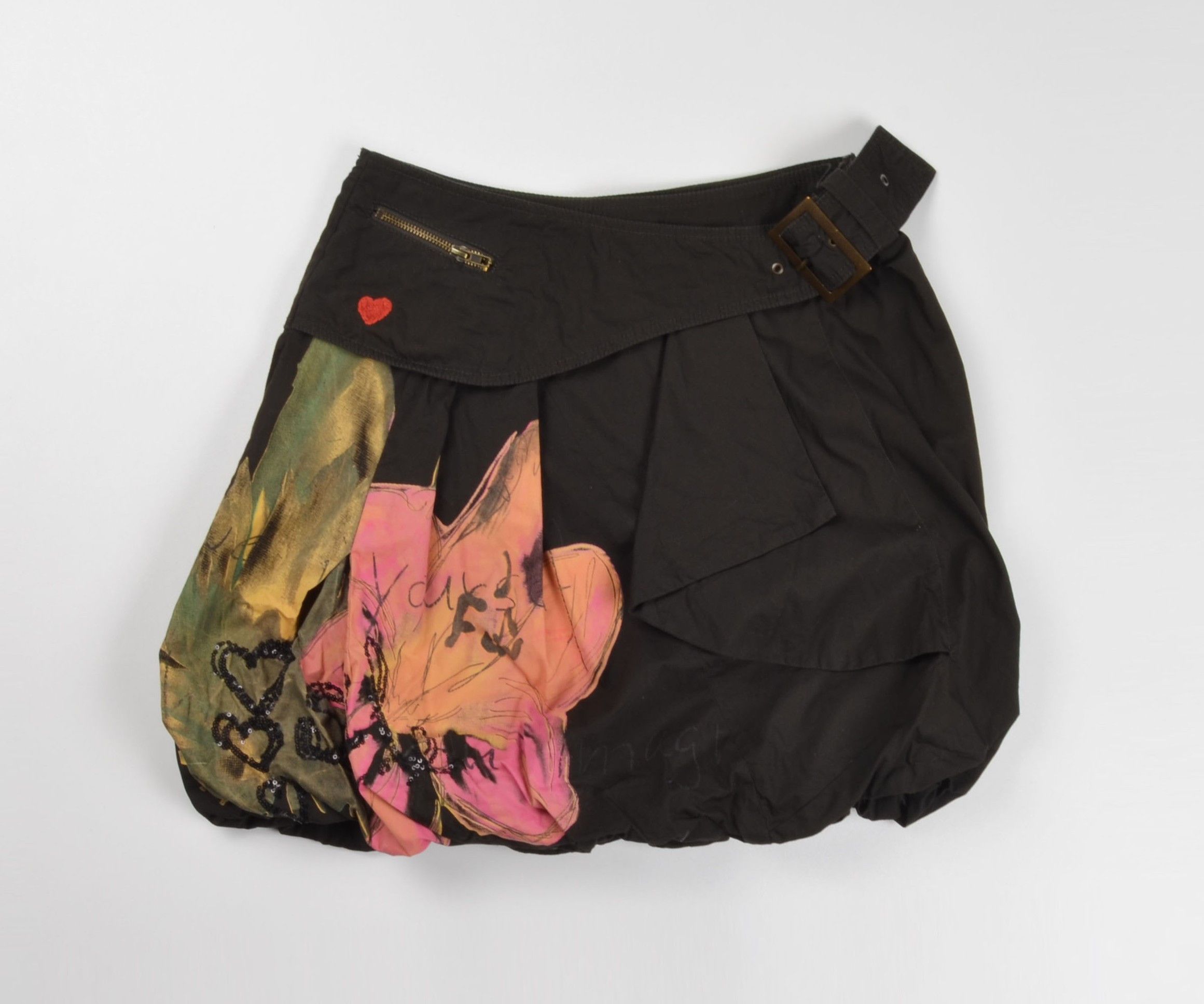 Desigual Desigual Y2K Grunge Olive Green Balloon Beaded Skirt Size 30" / US 8 / IT 44 - 3 Thumbnail