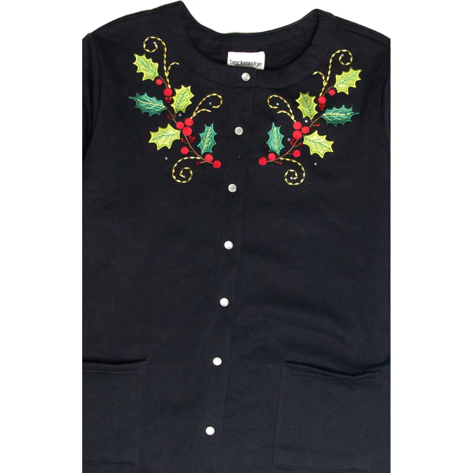 Vintage VINTAGE Black Ugly Christmas Cardigan Breckenridge 63032 Cardigan X-Large Black Men's/Womens XXL Fits Like XXL 26” length 24” chest 48” bust Size XL / US 12-14 / IT 48-50 - 2 Thumbnail
