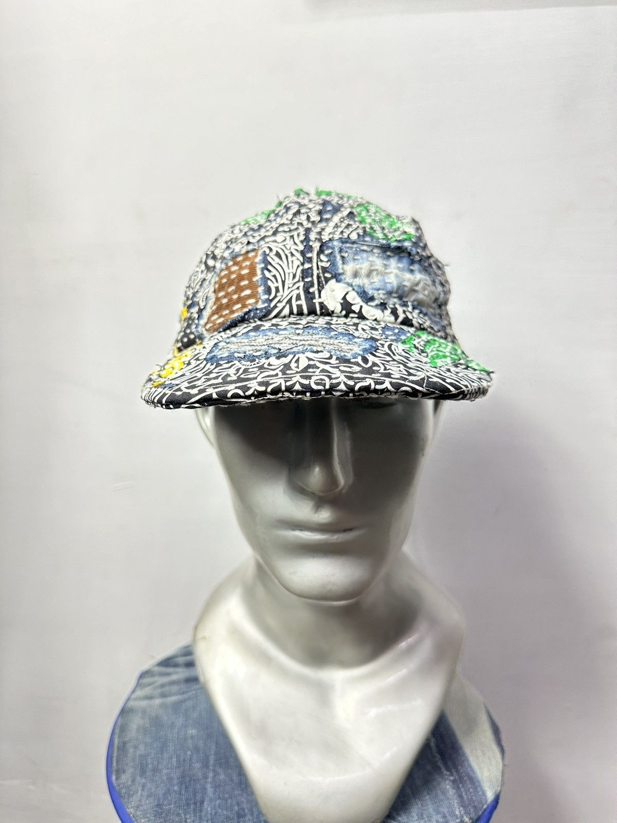 Art Comes First Custom Made Distressed Paisley Patchwork Boro hats Size ONE SIZE - 3 Thumbnail