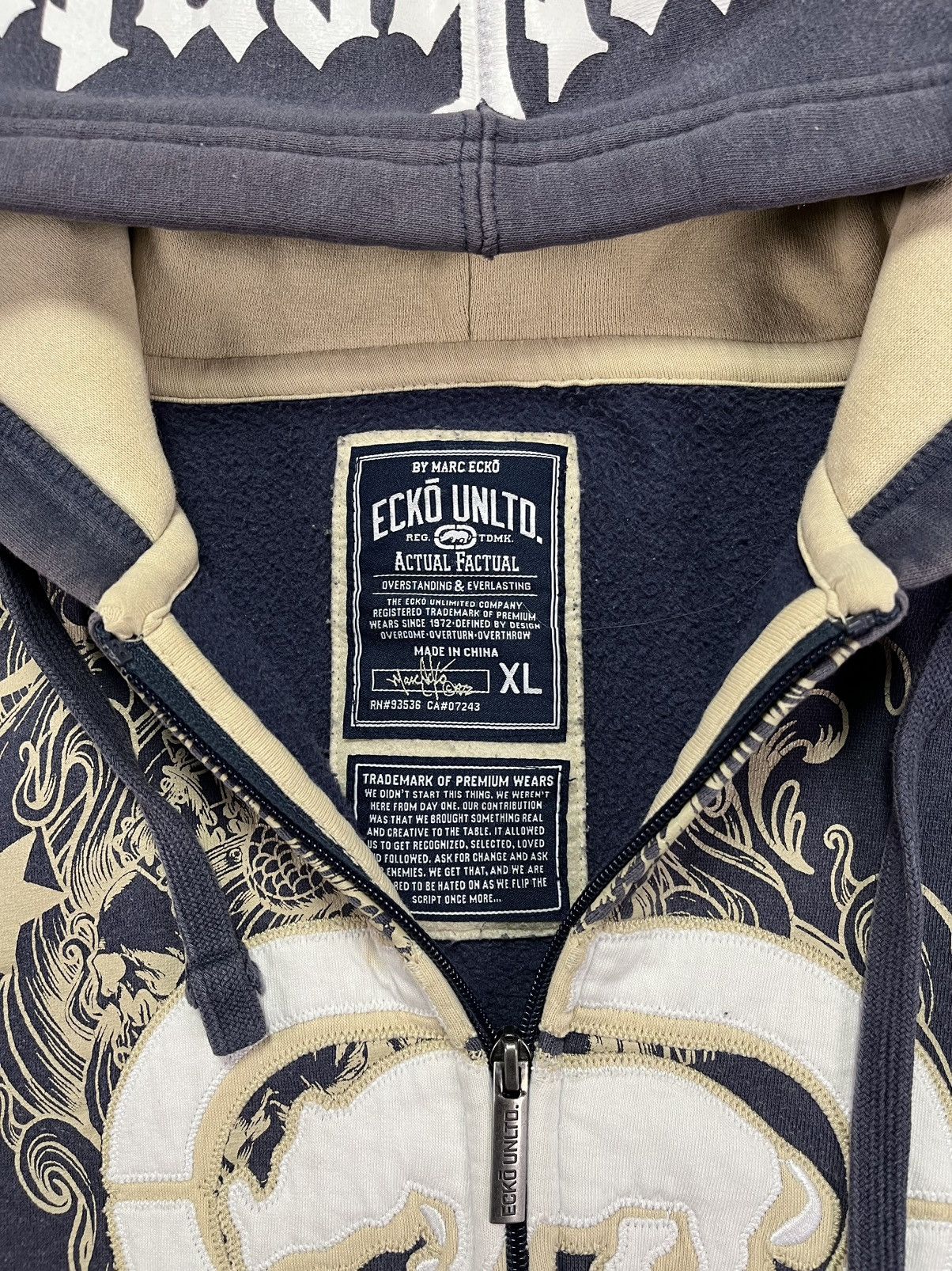 Ecko Unltd. Ecko Unltd. Big Logo Printed Baggy Faded Zip Hoodie XL XXL Size US XL / EU 56 / 4 - 10 Thumbnail