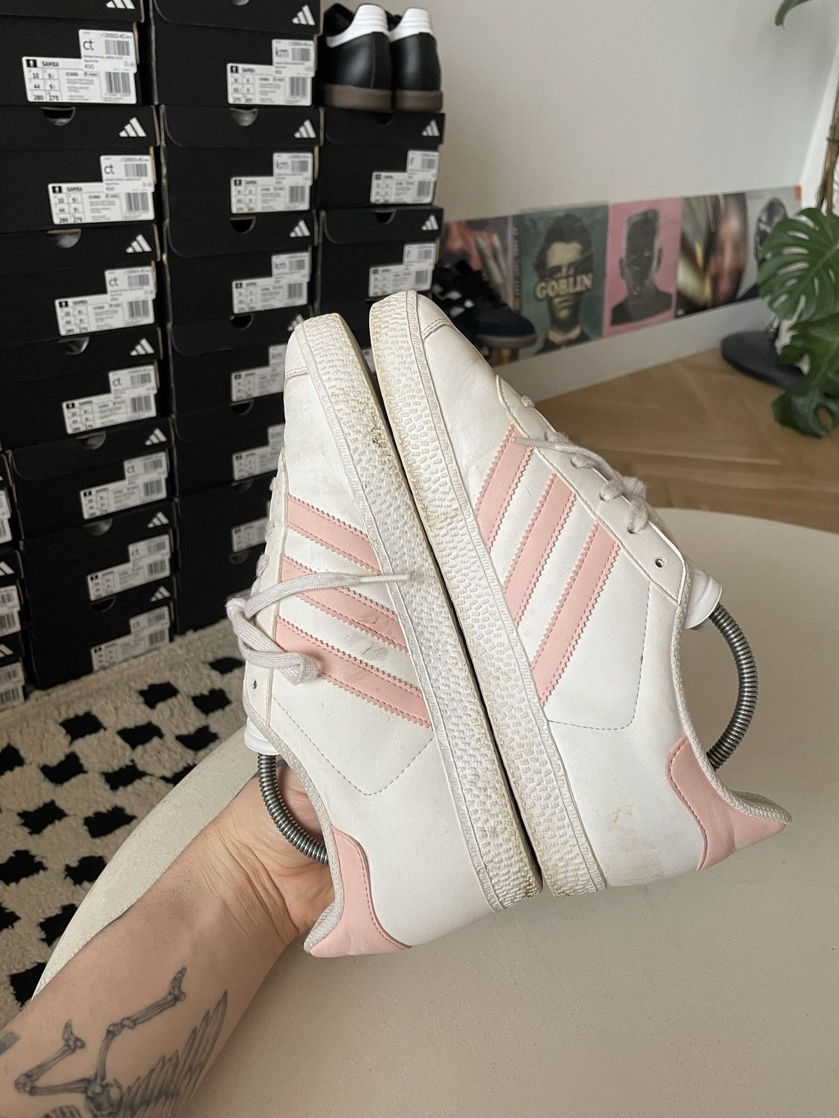 Adidas Adidas Gazelle Hype Low Sneakers Leatherl White Pink Rare Size US 5.5 / EU 38 - 4 Thumbnail