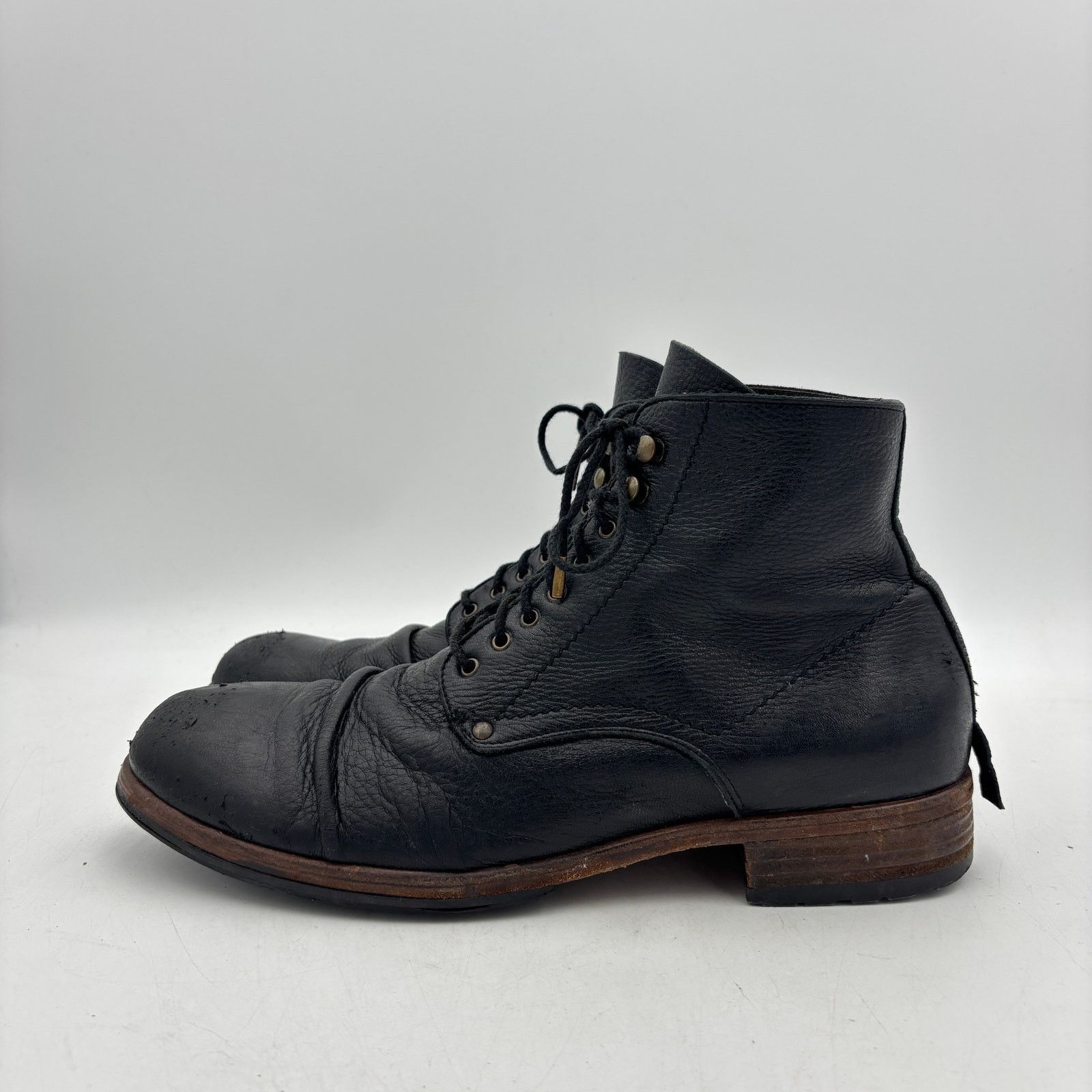 Shoto Shoto 5998 Handmade in Italy Boots Vibram 12 D Lamb Leather Size US 12 / EU 45 - 5 Thumbnail