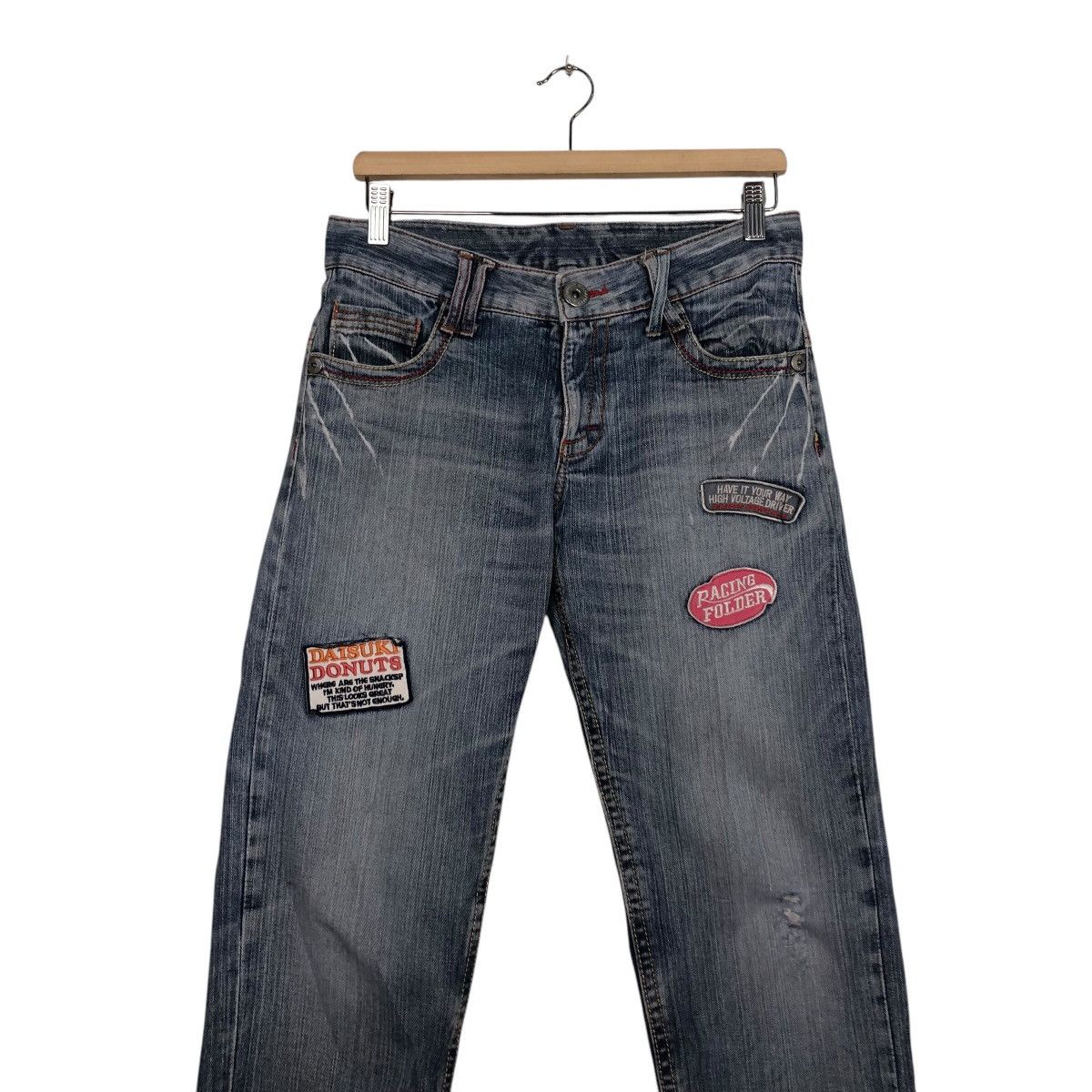 Hysteric Glamour 📌Vintage Distressed Denim Jeans Patchwork Design Full Print Size US 30 / EU 46 - 4 Thumbnail