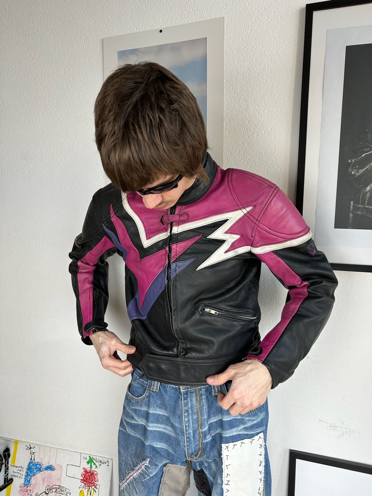 Dainese VINTAGE LEATHER JACKET MOTO RACING NASCAR DAINESE STYLE Size US M / EU 48-50 / 2 - 9 Thumbnail
