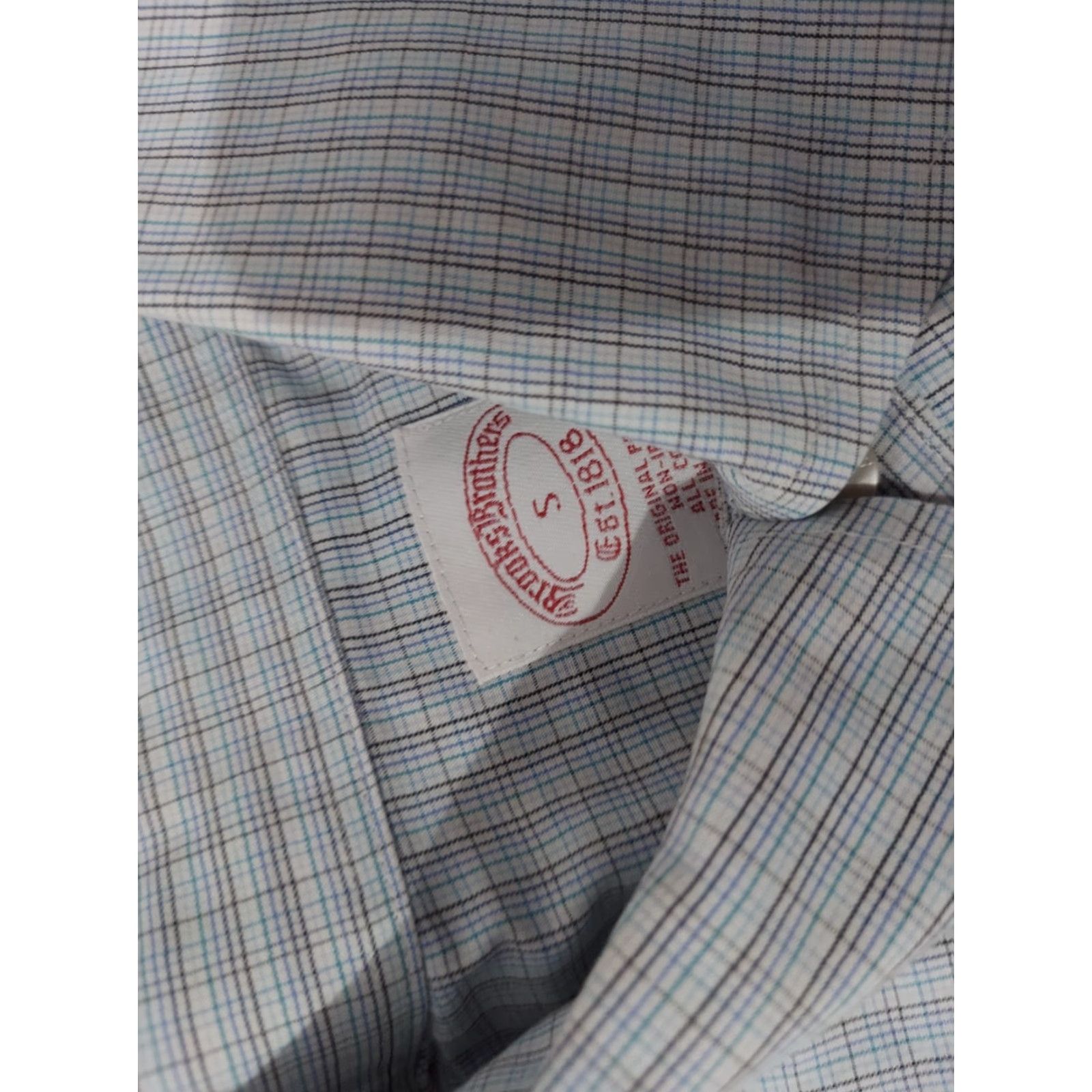 Brooks Brothers Brooks Brothers Dress Shirt S Small Blue Cotton Mens Button Shirt Size 36R - 3 Thumbnail