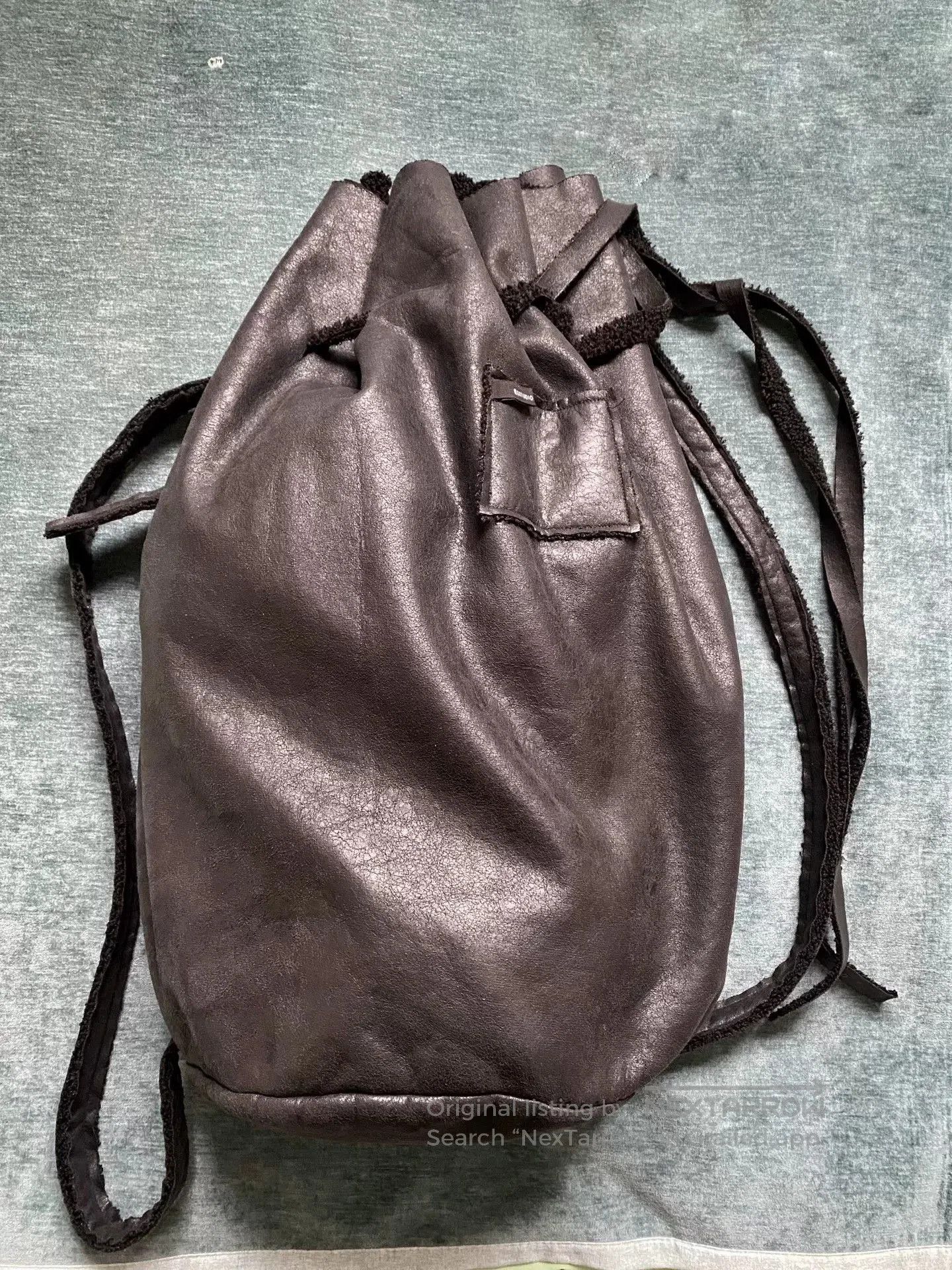 Other Dark Monk Distressed Sheepskin Sack Bag. Size ONE SIZE - 6 Thumbnail