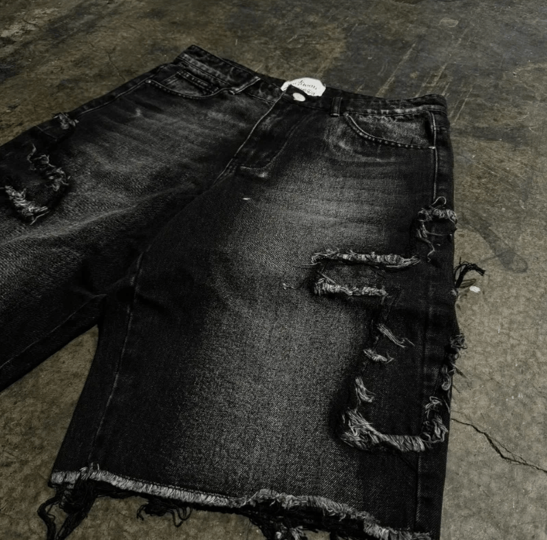 Japanese Brand Patch Baggy Denim Shorts Size US 34 / EU 50 - 2 Thumbnail