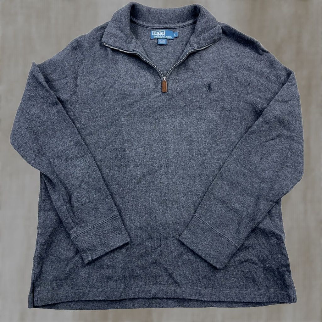 Polo Ralph Lauren Polo Ralph Lauren Sweater Men L Gray Pullover 1/4 Zip Mock Neck Solid Knit Logo Embroidered Vintage? No Size US L / EU 52-54 / 3 - 1 Thumbnail