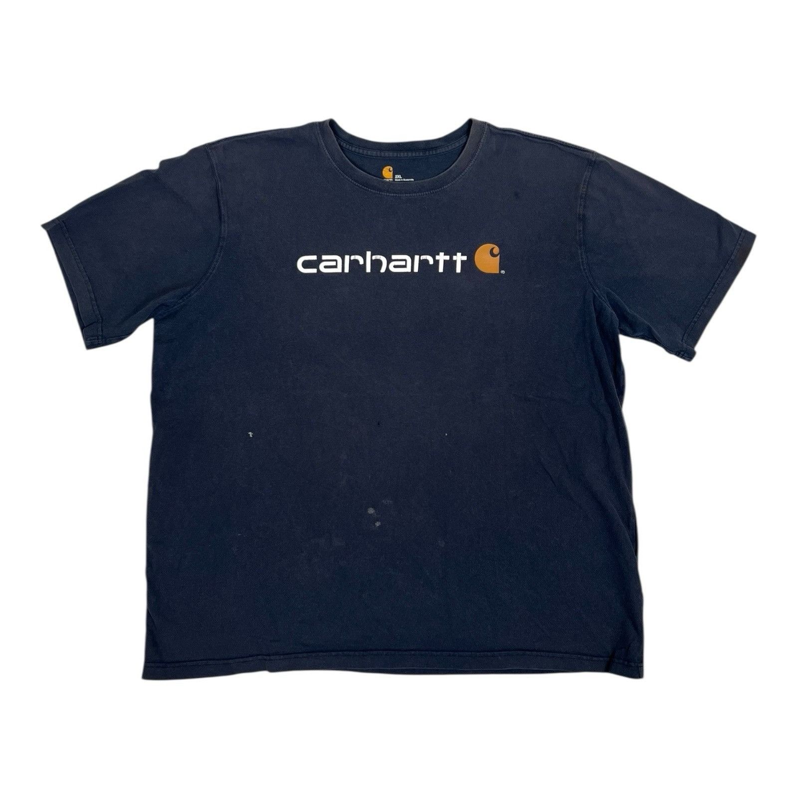Carhartt Vintage Carhartt T-Shirt Size 2XL Navy Blue Spell Out Staine Size US XXL / EU 58 / 5 - 1 Thumbnail