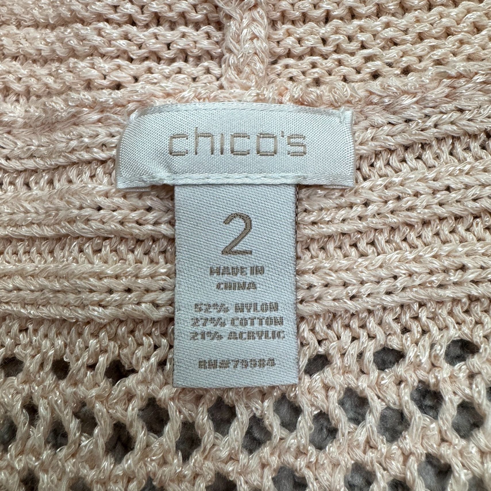 Vintage Chico's Women's Knit Cardigan Sweater Large Pink Casual Long Sleeve Lightweight Fall Spring Winter Size XS / US 0-2 / IT 36-38 - 4 Thumbnail