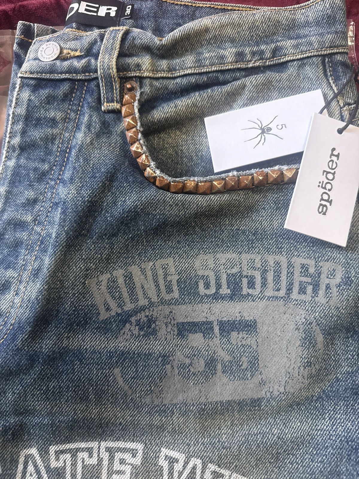Sp5der Sp5der Multi Print Studded Denim Size US 30 / EU 46 - 5 Thumbnail
