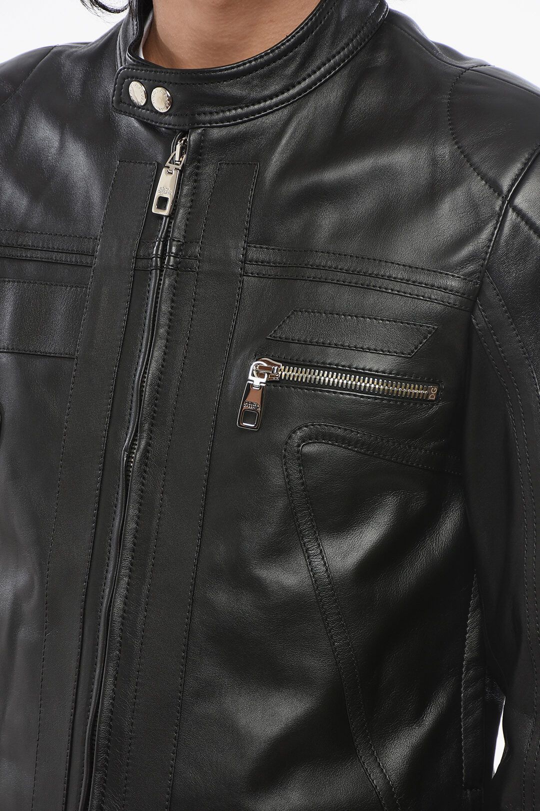 Dolce & Gabbana og1mm0825 Leather Jacket in Black Size US S / EU 44-46 / 1 - 4 Thumbnail