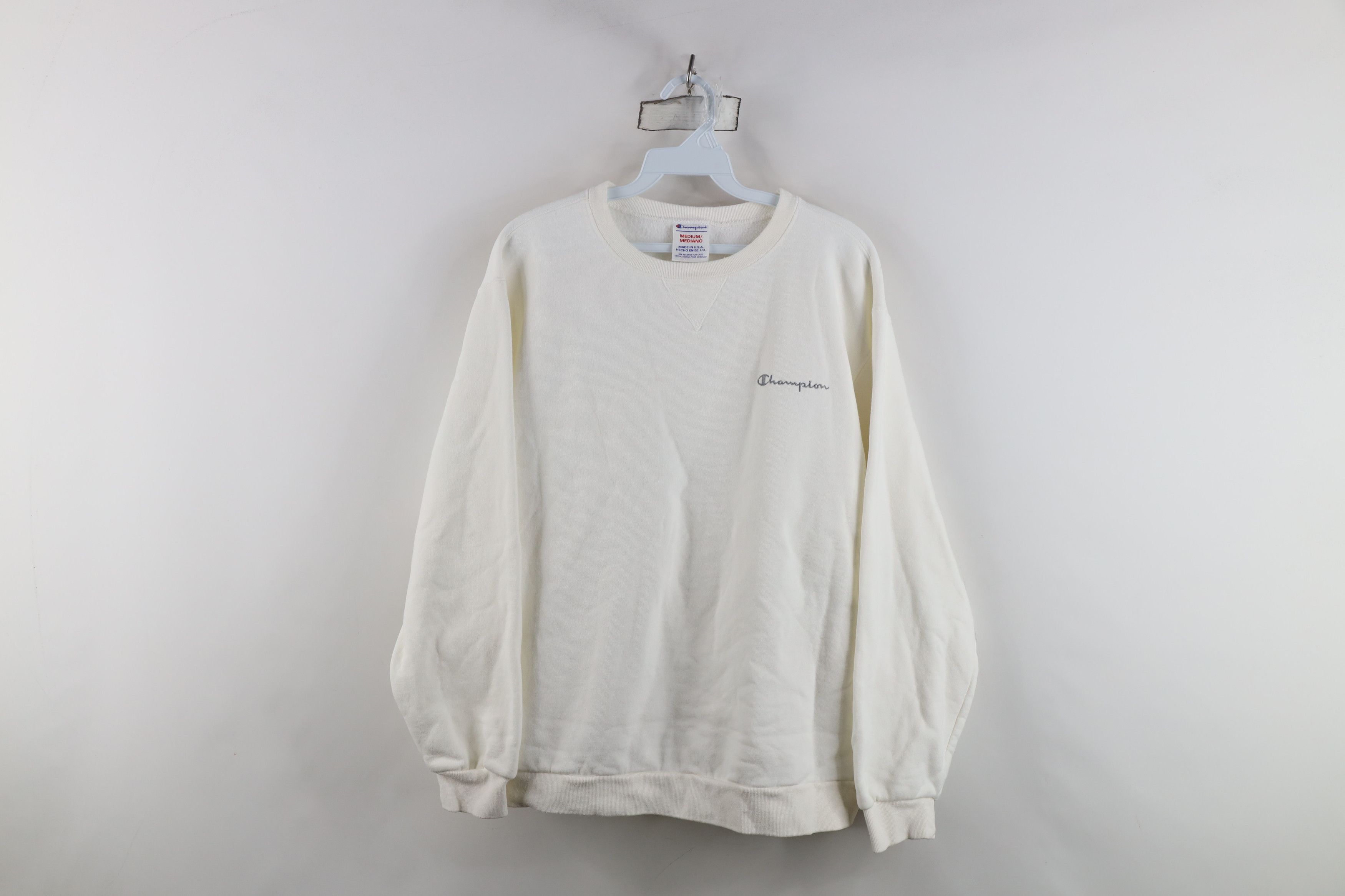 Champion Vintage 90s Champion Spell Out Crewneck Sweatshirt White USA Size US M / EU 48-50 / 2 - 1 Thumbnail
