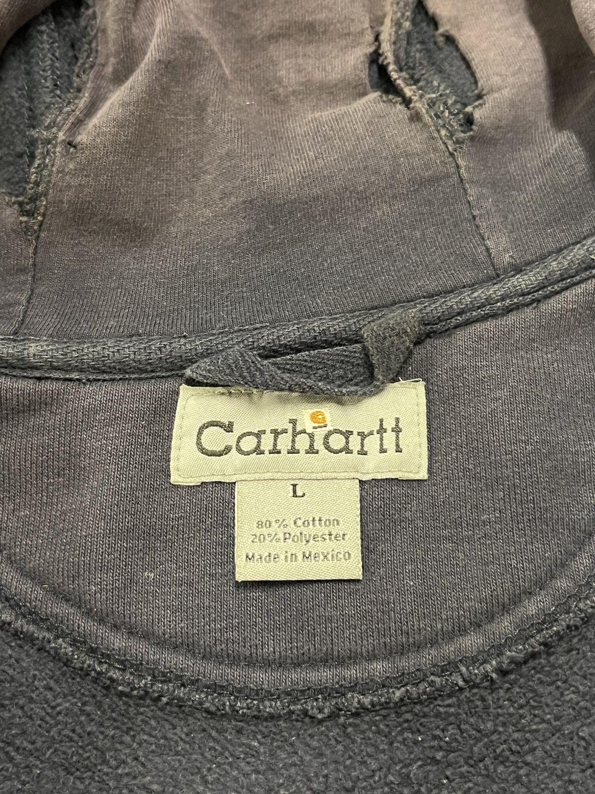 Carhartt × Vintage Carhartt vintage sun faded and distressed navy hoodie rare Size US L / EU 52-54 / 3 - 9 Thumbnail