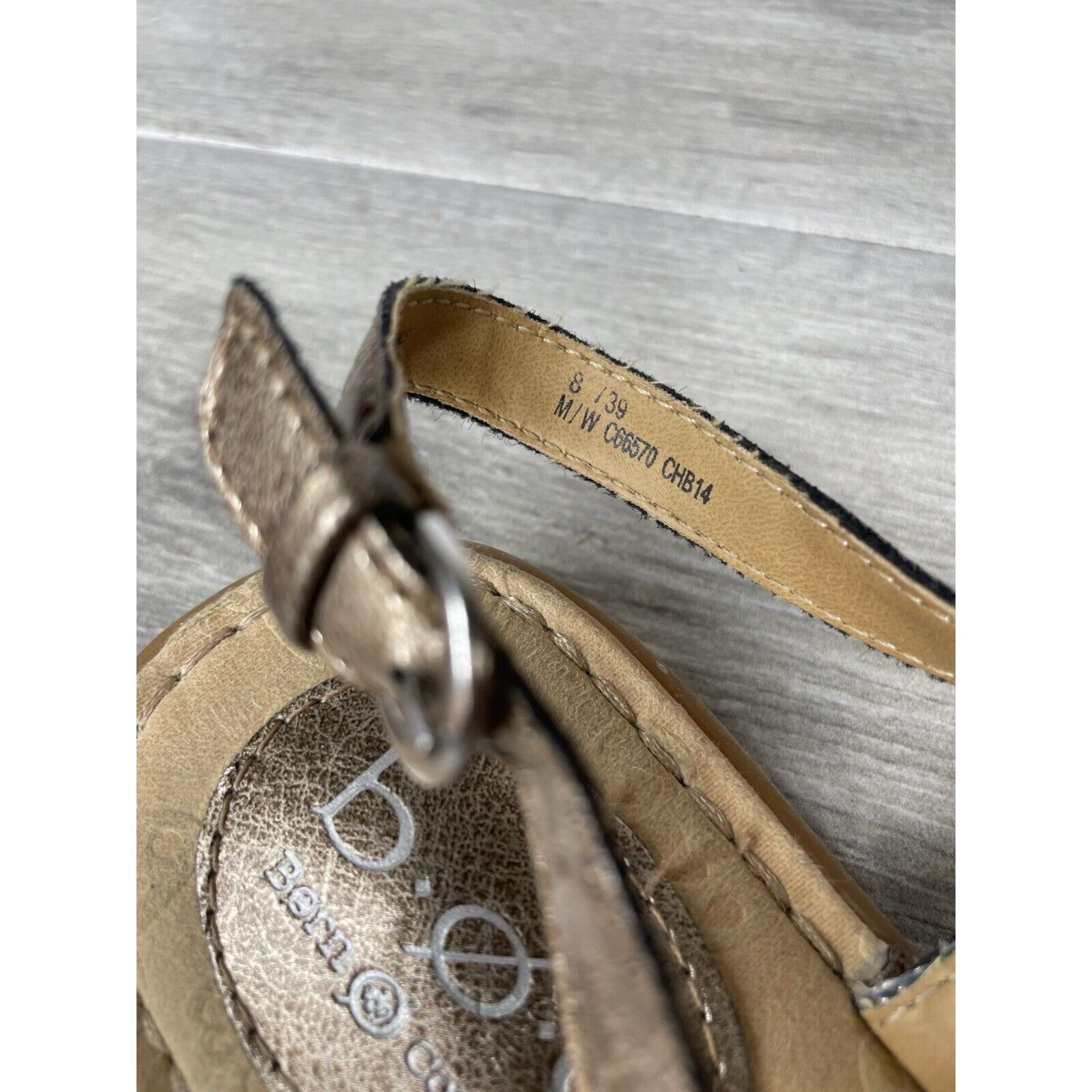 Born BOC Born Concept Bronze Metallic Leather Braided Thong Sanda Size US 8 / IT 38 - 8 Thumbnail