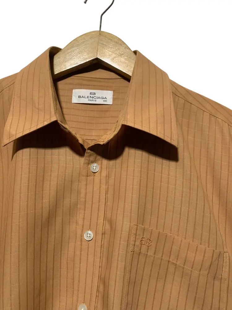 Balenciaga Vintage Balenciaga stripe textured BB longsleeve shirt Size US L / EU 52-54 / 3 - 6 Thumbnail