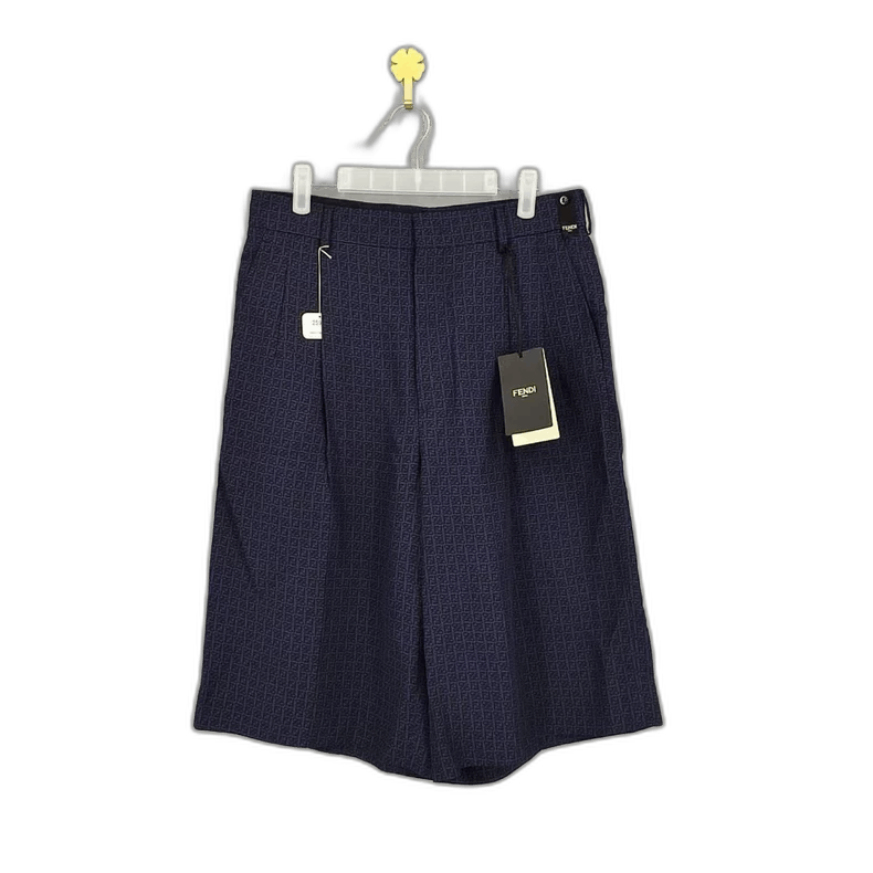 Fendi fendi navy casual shorts with logo print Size US 44 / EU 60 - 1 Thumbnail