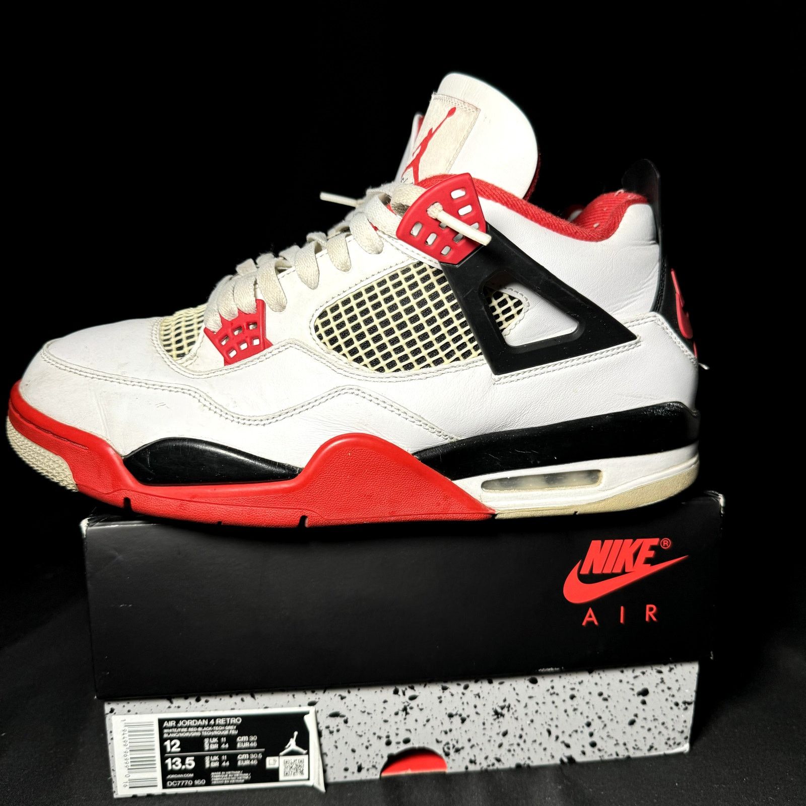 Jordan Brand × Nike Size 12 - Nike Air Jordan 4 Retro OG Fire Red Men's Shoes Size US 12 / EU 45 - 8 Thumbnail