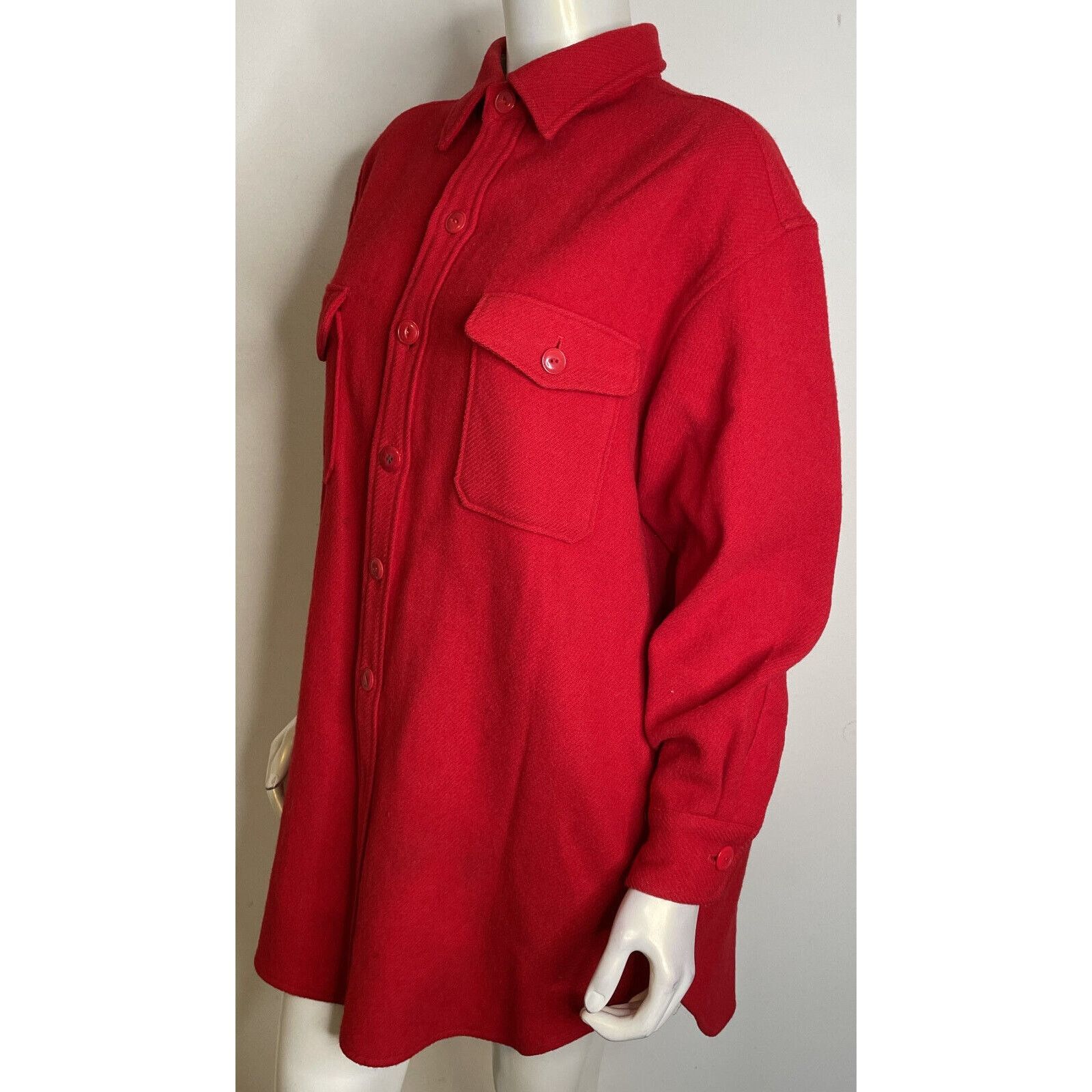 Ralph Lauren Ralph Lauren Country Red Wool Button Front Shirt Jacket 14 Size XL / US 12-14 / IT 48-50 - 3 Thumbnail